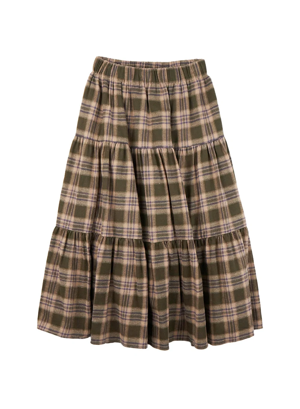 Cotton Check Print Maxi Skirt IN415 - Image 10