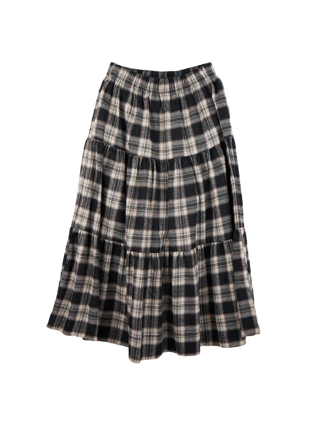 Cotton Check Print Maxi Skirt IN415 - Image 12