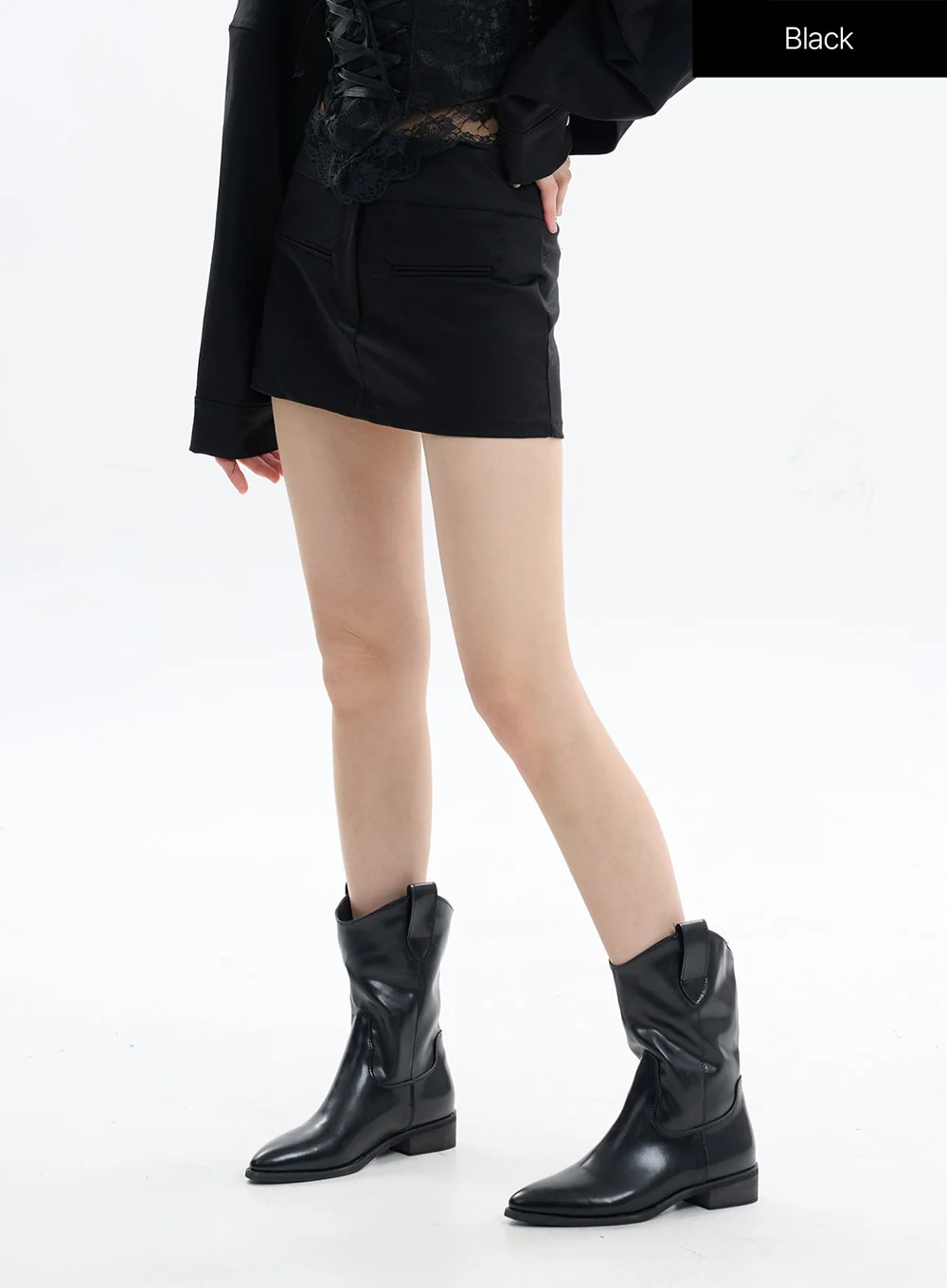 Cotton Chic Zip-Up Mini Skirt IF413 - Image 9