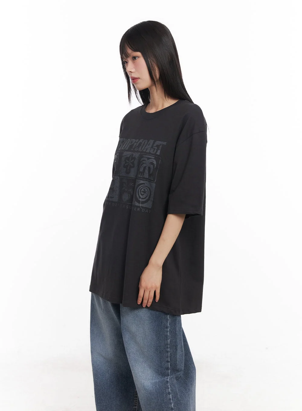 Cotton Graphic Oversized Tee CY514 - Image 3