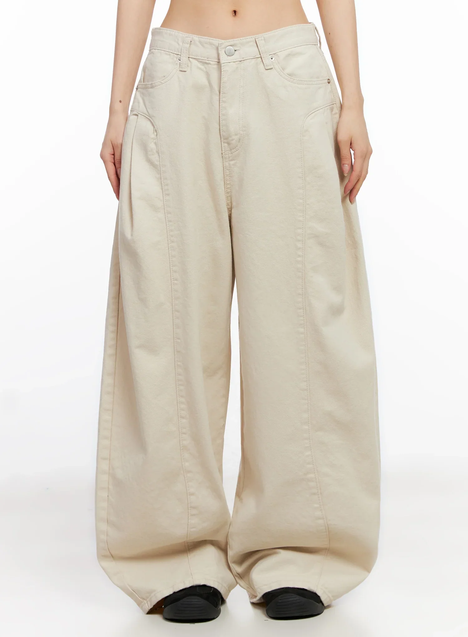 Cotton Oversized Wide-Leg Pants IG508 - Image 4