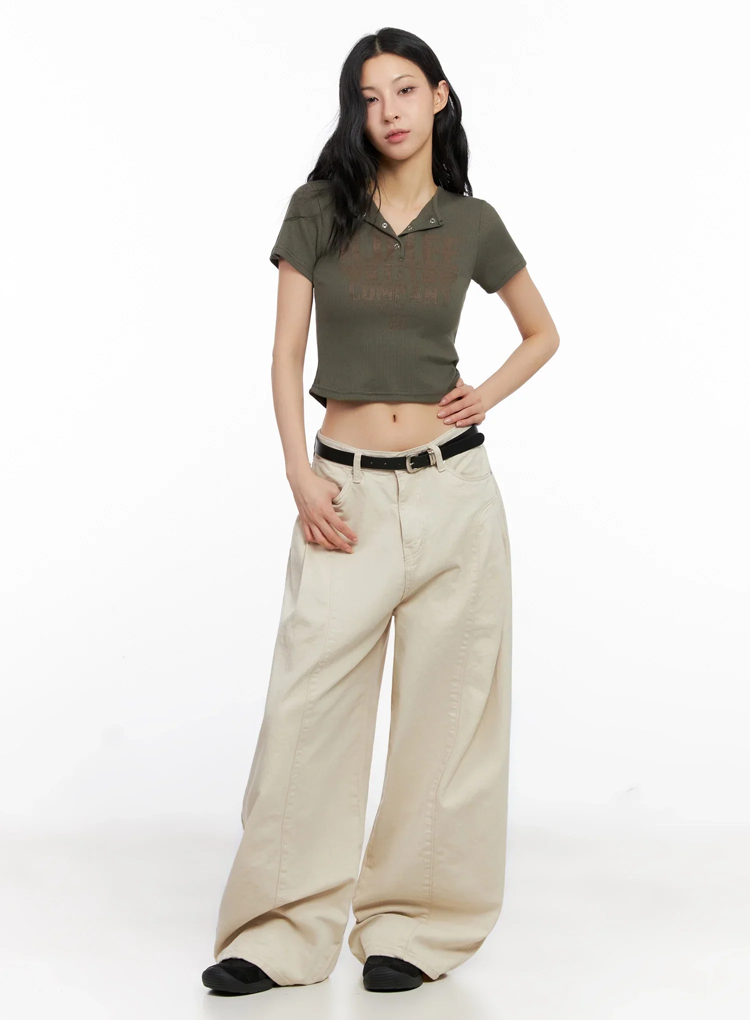 Cotton Oversized Wide-Leg Pants IG508 - Image 9