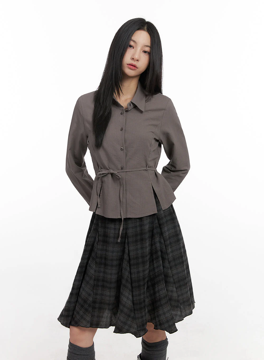 Cotton Strap Collar Shirt CN426 - Image 6