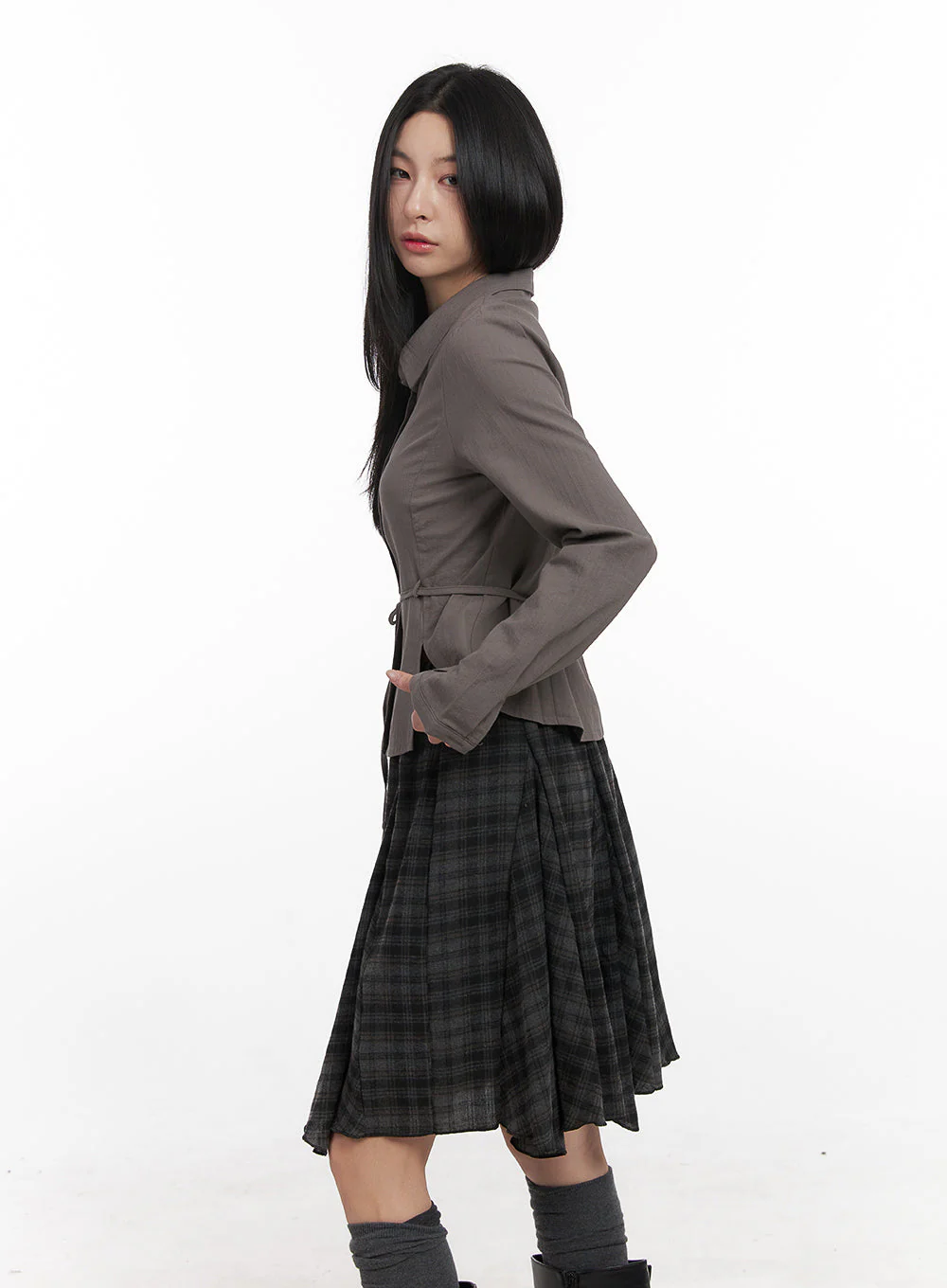 Cotton Strap Collar Shirt CN426 - Image 7