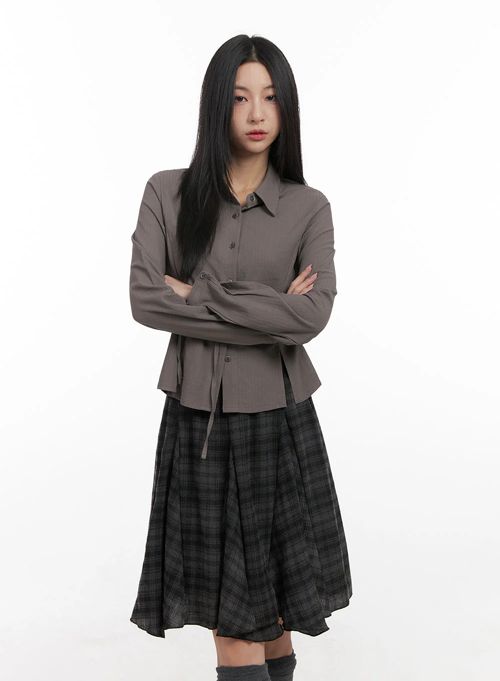 Cotton Strap Collar Shirt CN426 - Image 9