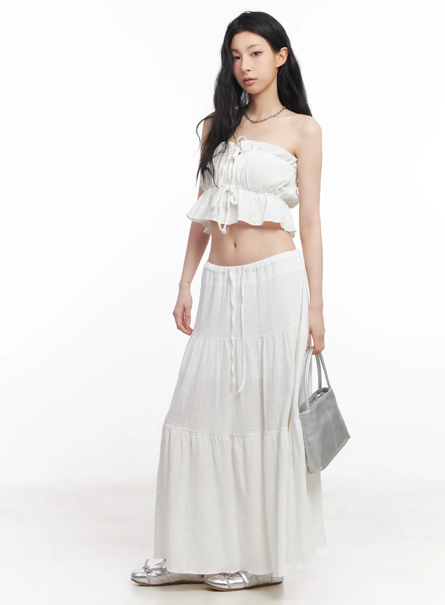 Cotton Tiered Maxi Skirt CU510 - Image 8