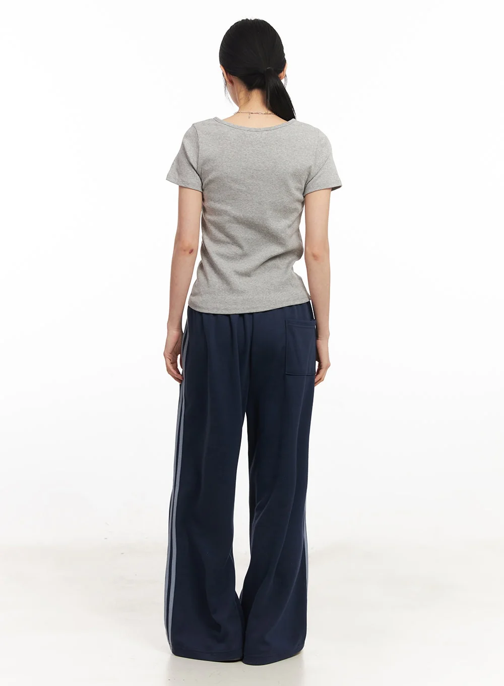 Cotton Wide-Leg Trackpants CA516 - Image 8