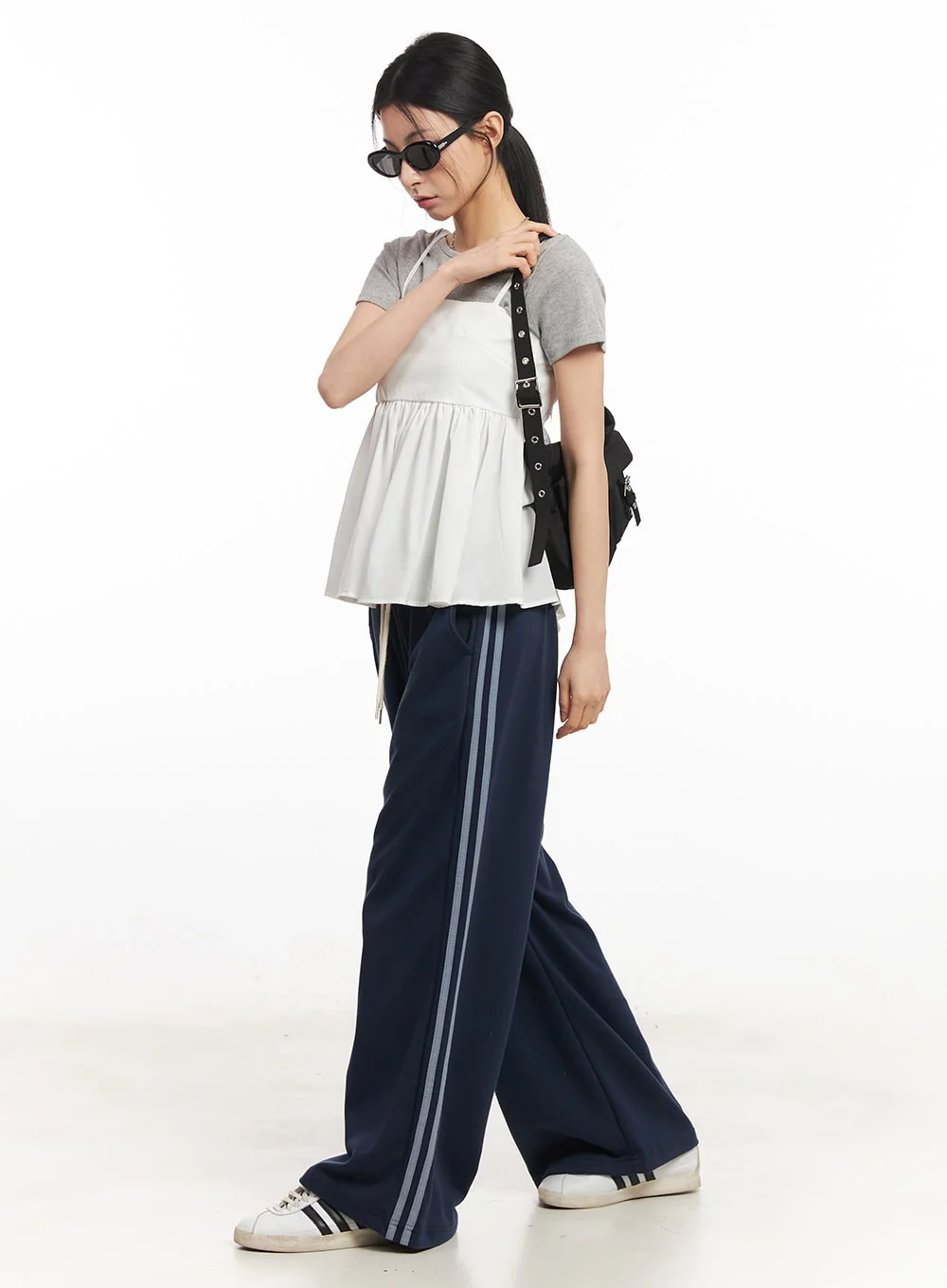Cotton Wide-Leg Trackpants CA516 - Image 9