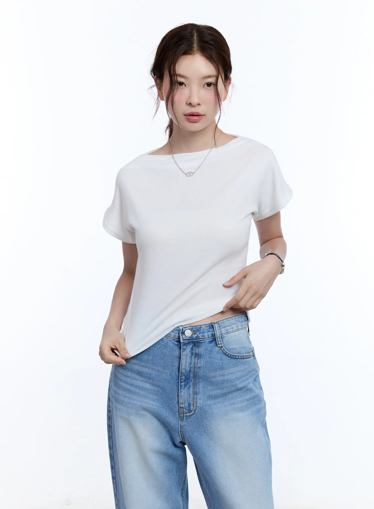 Cozy Boat-Neck Short Sleeve Tee CU513 - Image 8