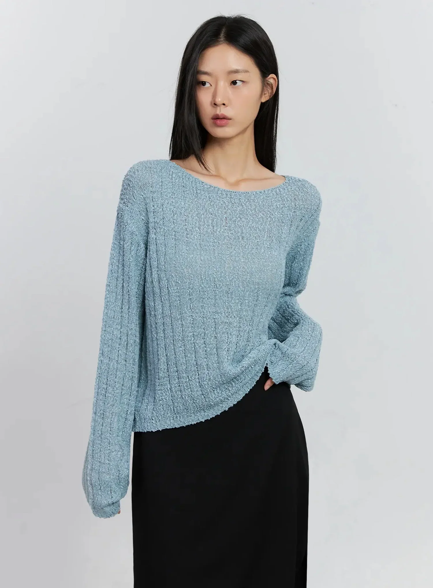 Cozy Boatneck Long Sleeve Sweater IS515 - Image 13