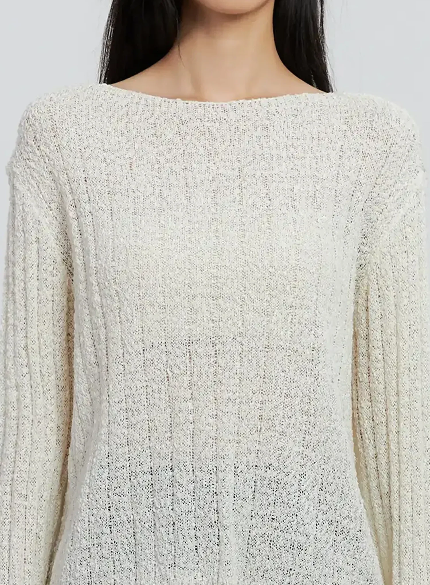 Cozy Boatneck Long Sleeve Sweater IS515 - Image 3