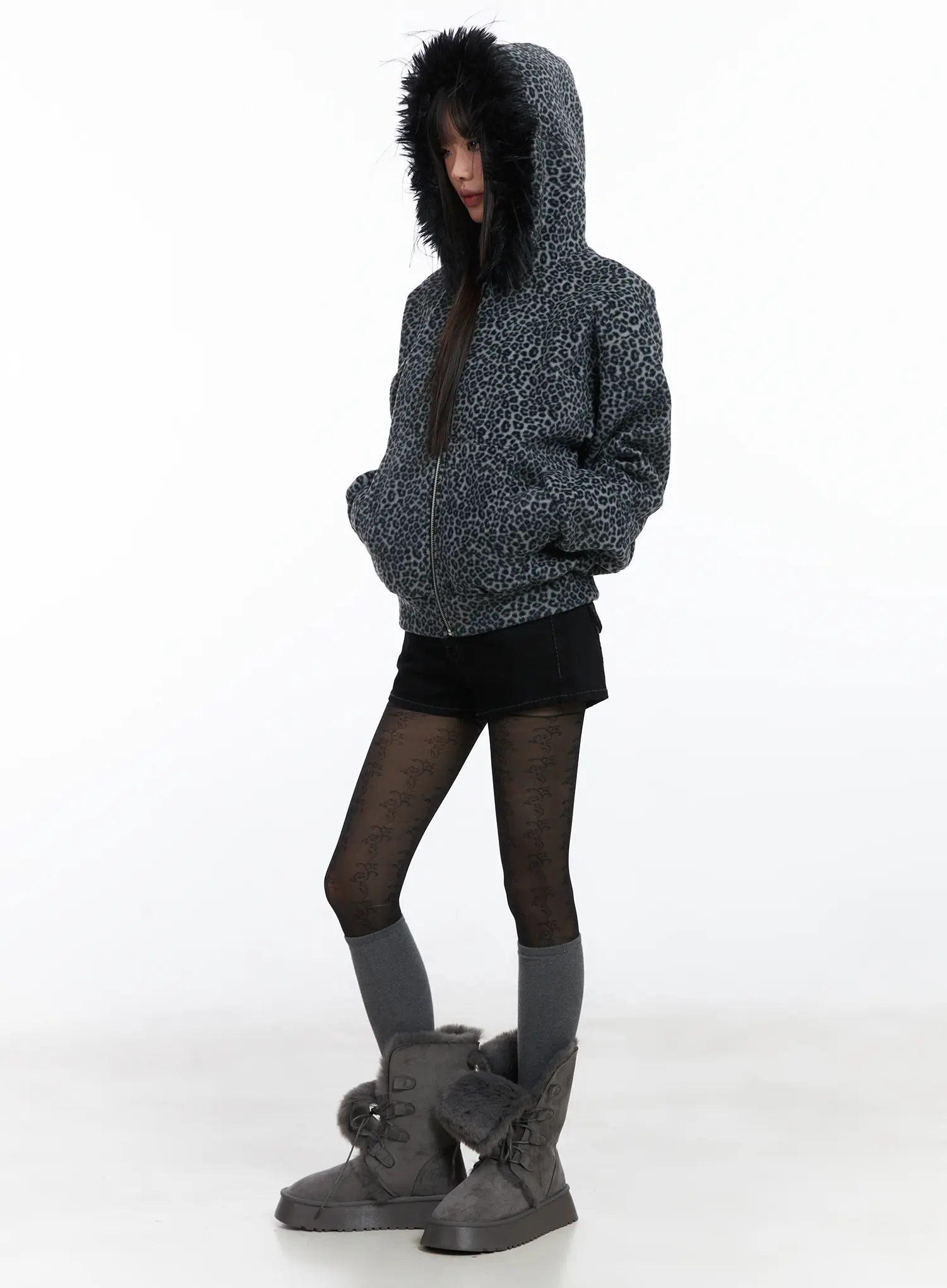 Cozy Hooded Zip-Up CD519 - Image 7