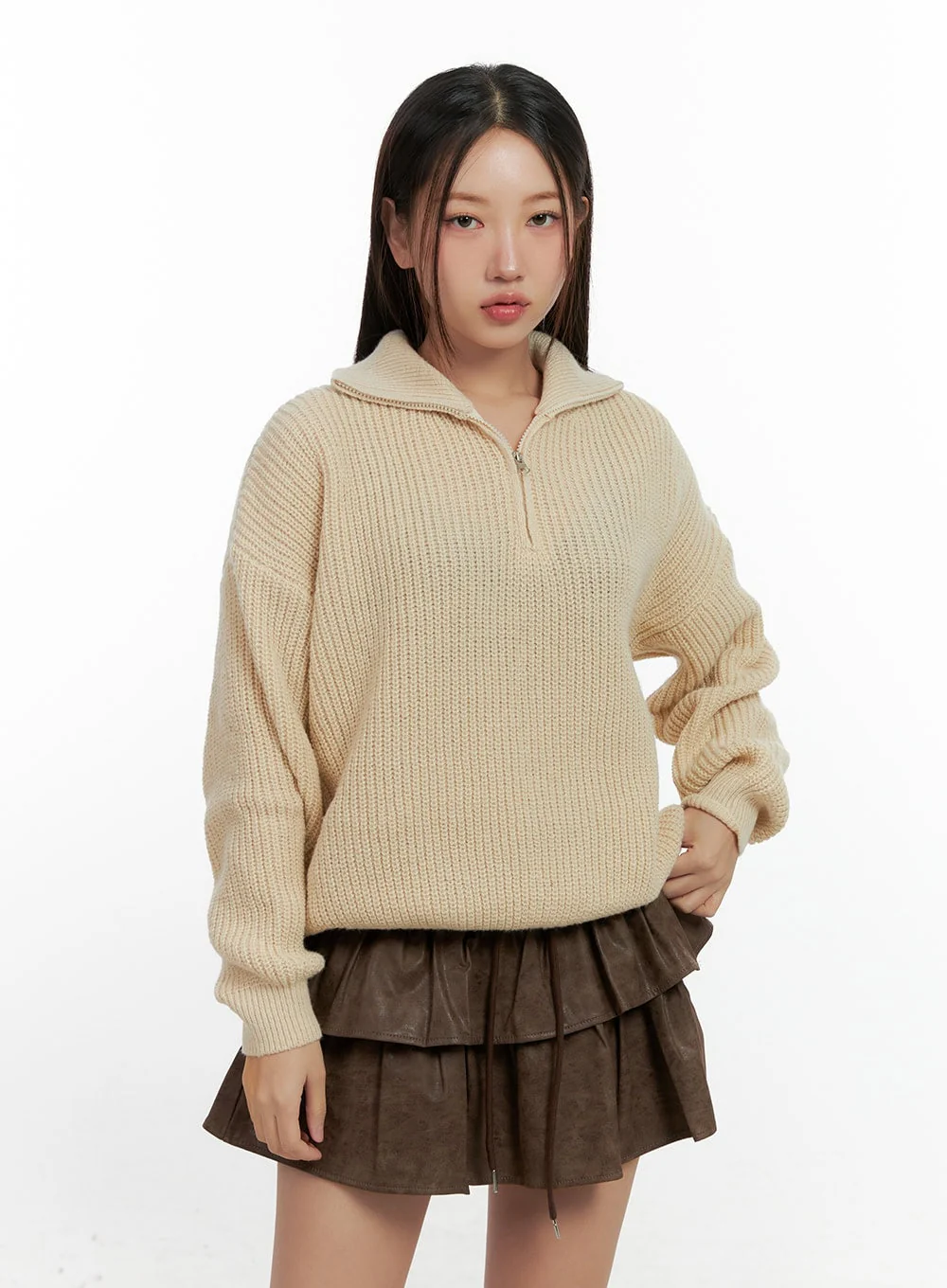 Cozy Knit Half Zip Sweater CN412 - Image 11