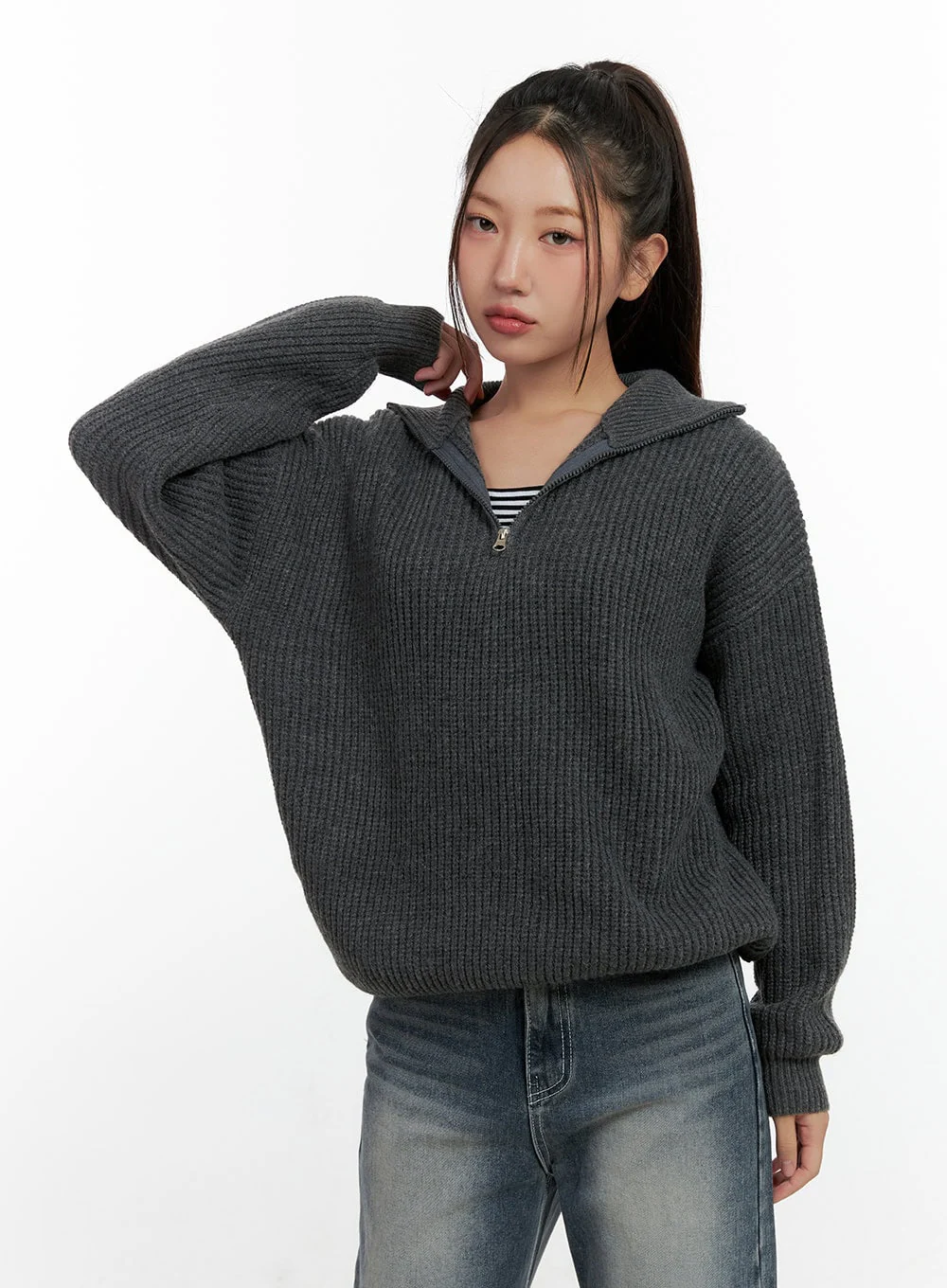 Cozy Knit Half Zip Sweater CN412 - Image 12