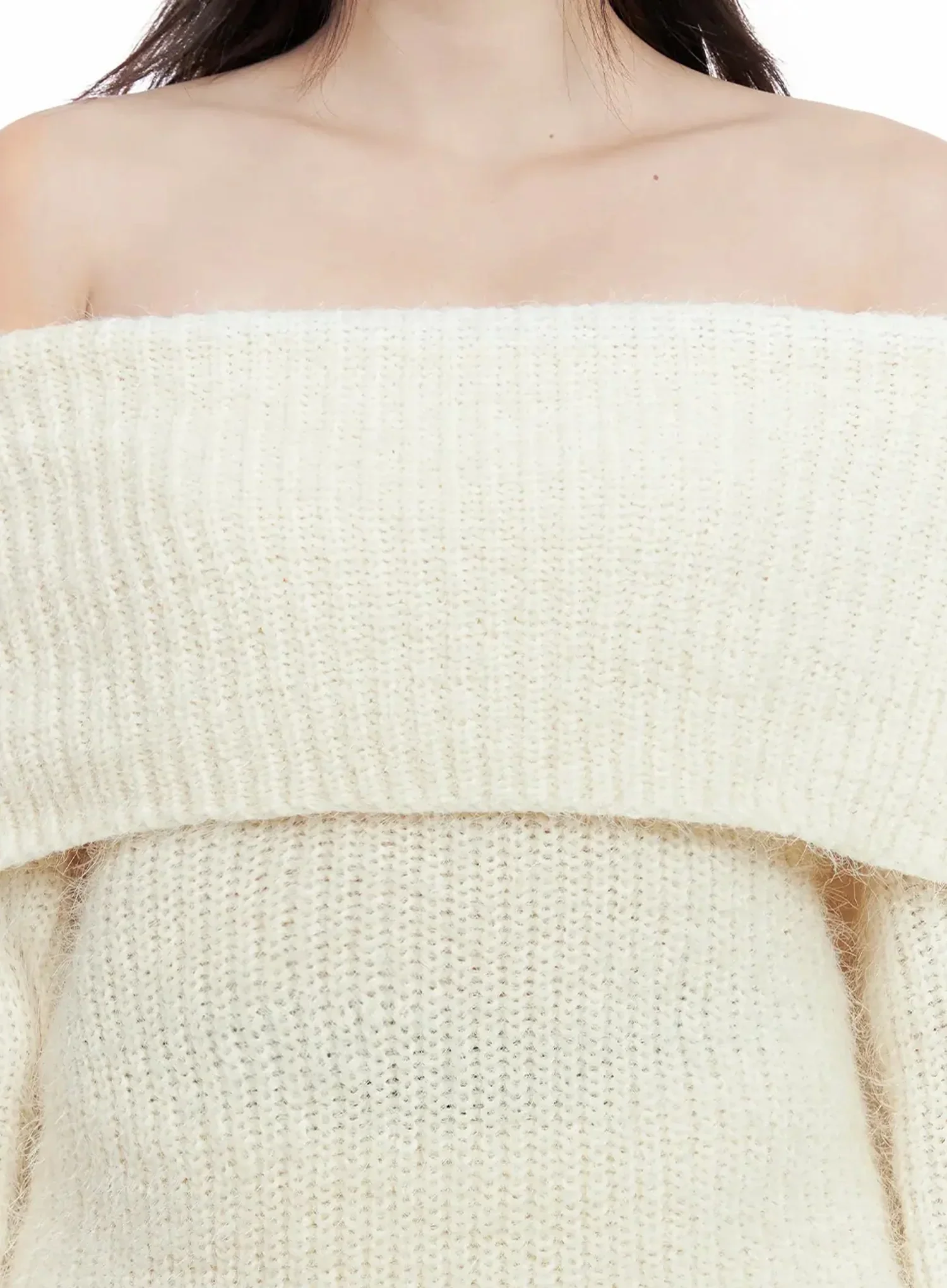 Cozy Off-Shoulder Knit Sweater IN514 - Image 5