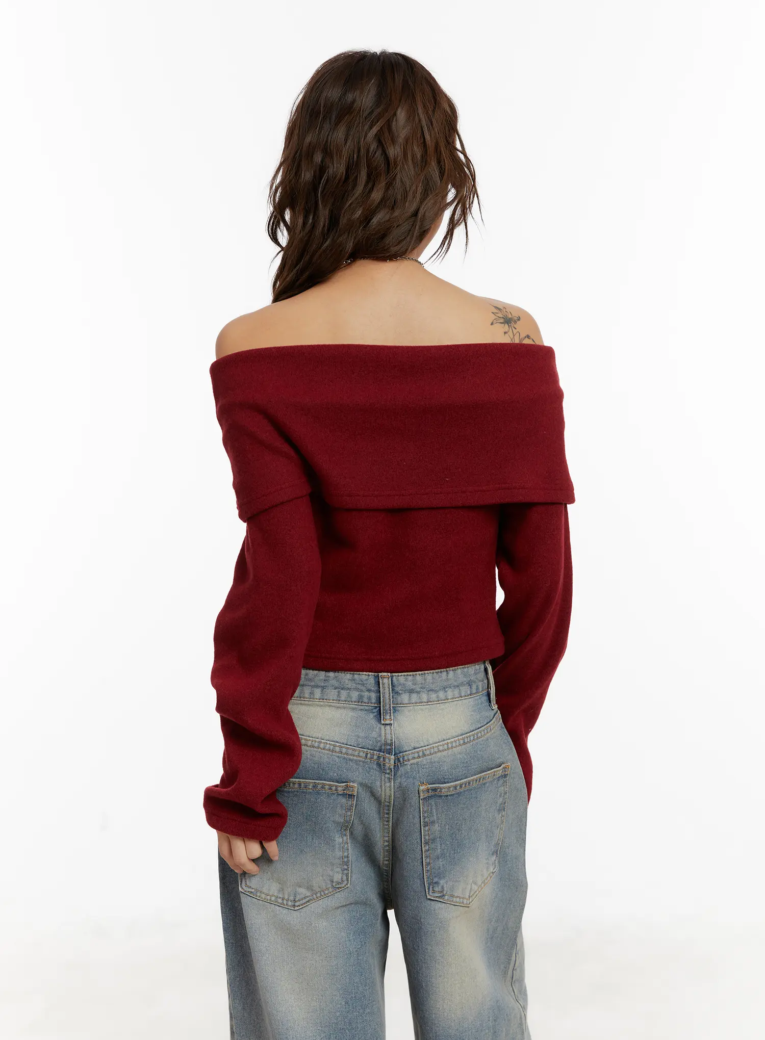 Cozy Off-Shoulder Long Sleeve Knit Top CD517 - Image 6