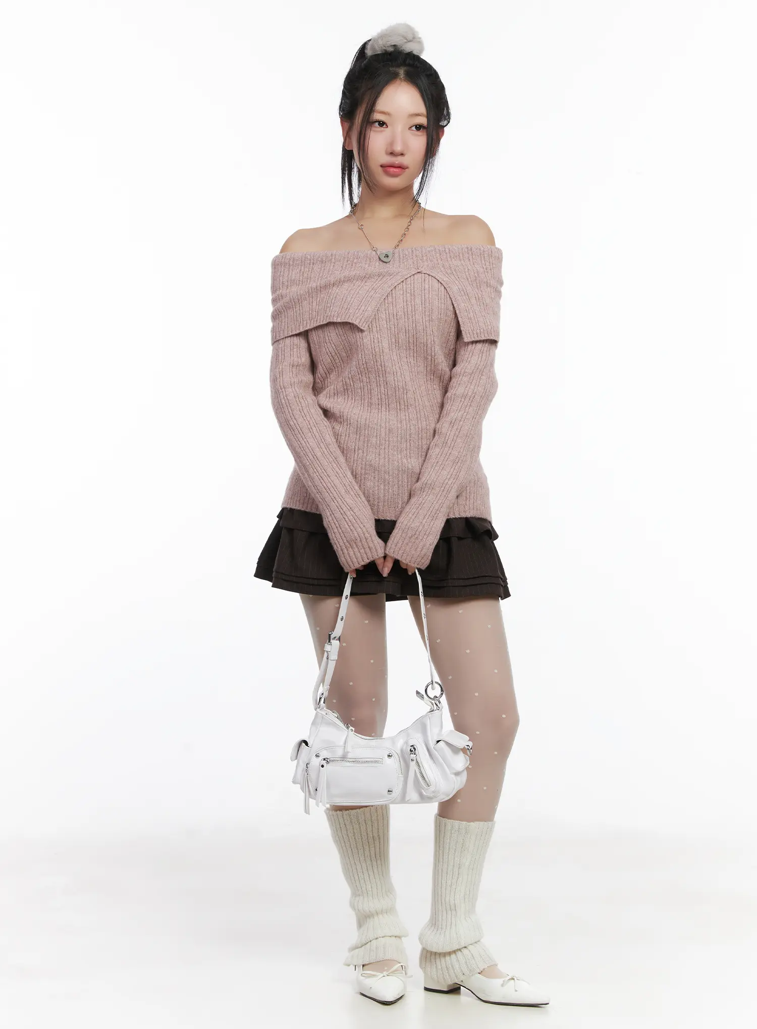 Cozy Ribbed Relaxed Neck Knit Top CD530 - Image 2