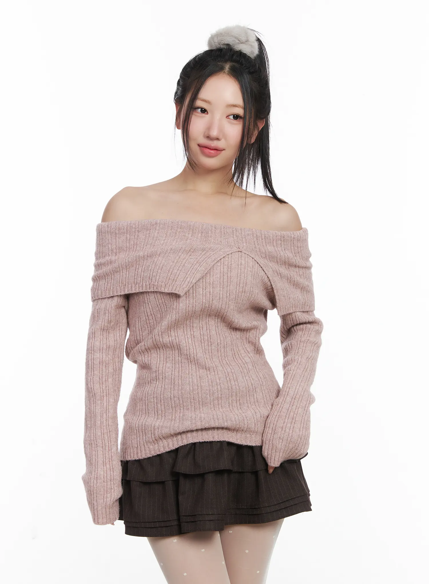 Cozy Ribbed Relaxed Neck Knit Top CD530 - Image 8