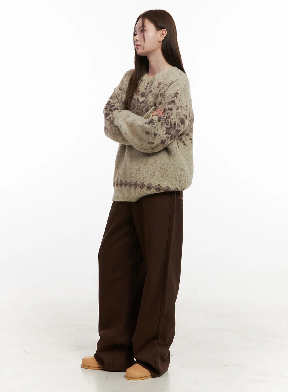 Cozy Wide Leg Cotton Pants OD418 - Image 4