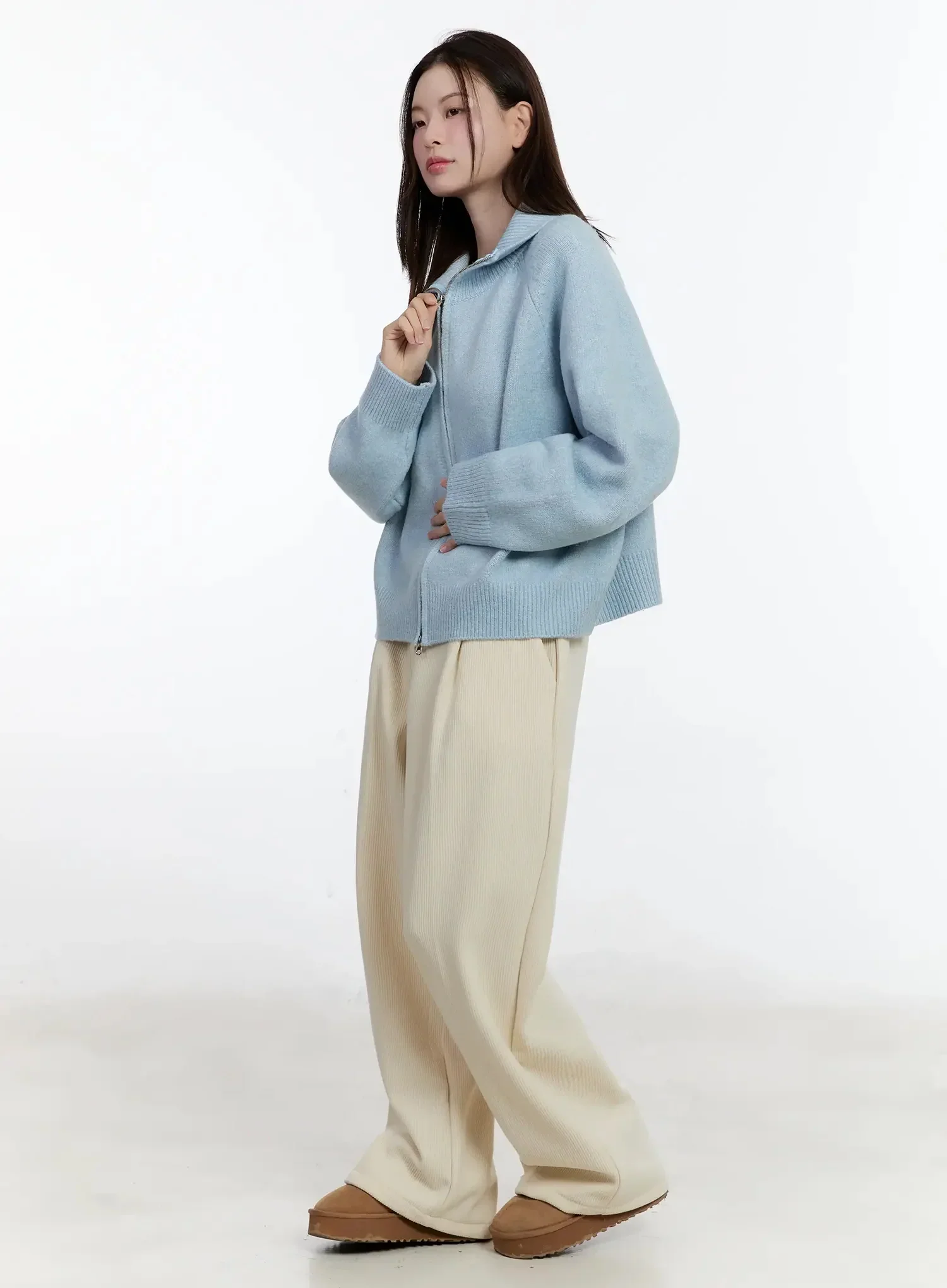 Cozy Zip-Up Turtleneck Cardigan ID526 - Image 8