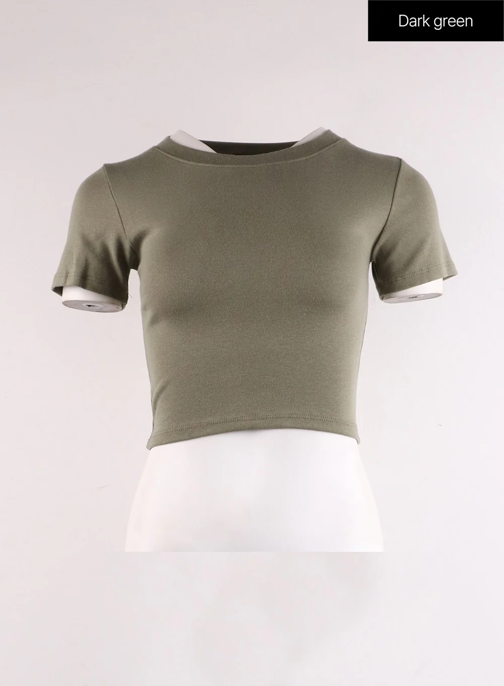 Crew Neck Slim Crop Top IF402 - Image 11