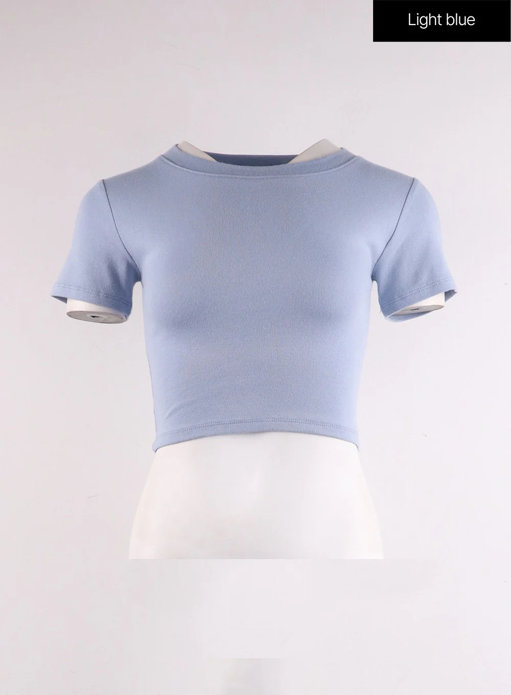Crew Neck Slim Crop Top IF402 - Image 8