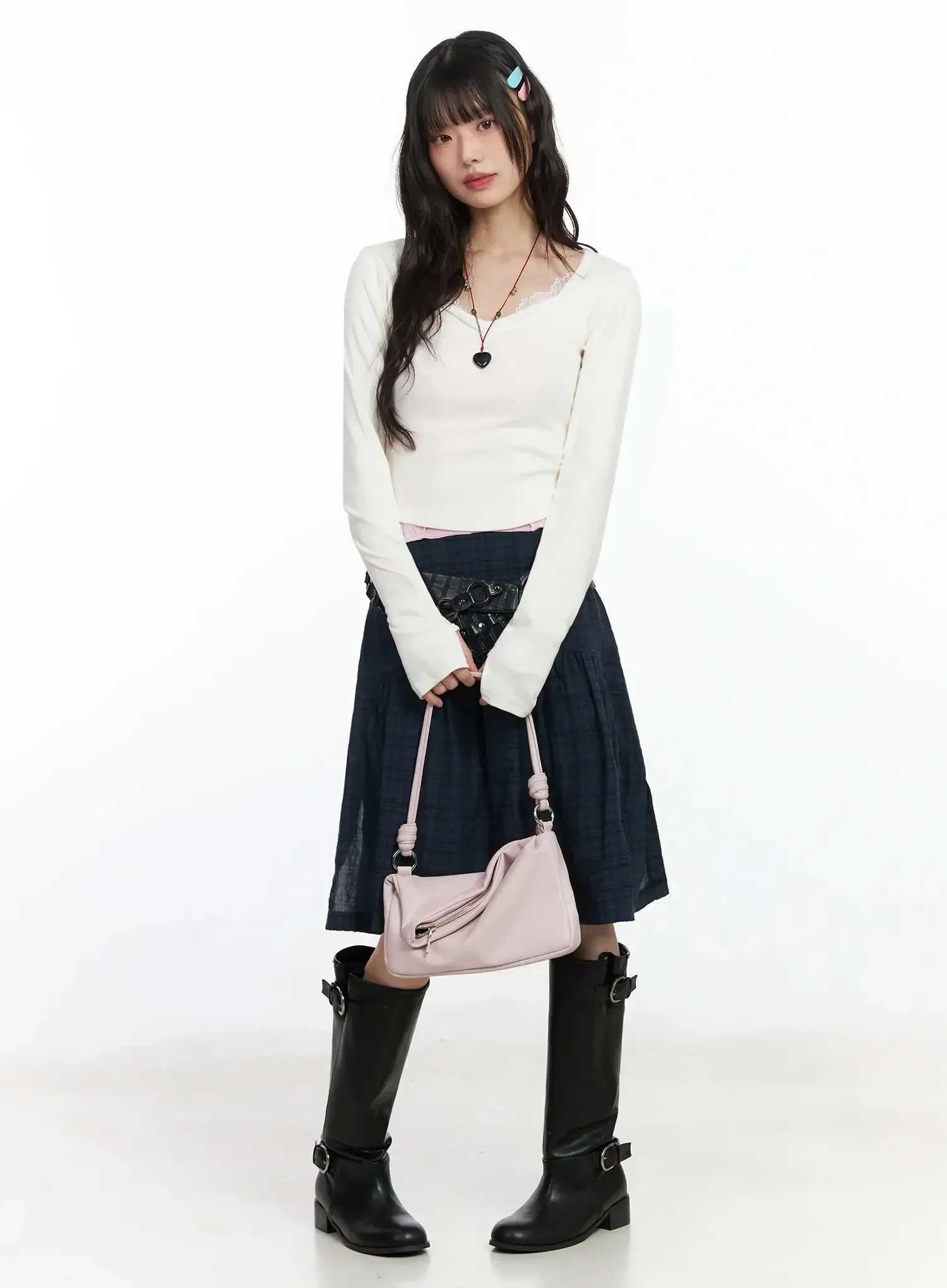 Croc-Embossed Wide Belt F516 - Image 3