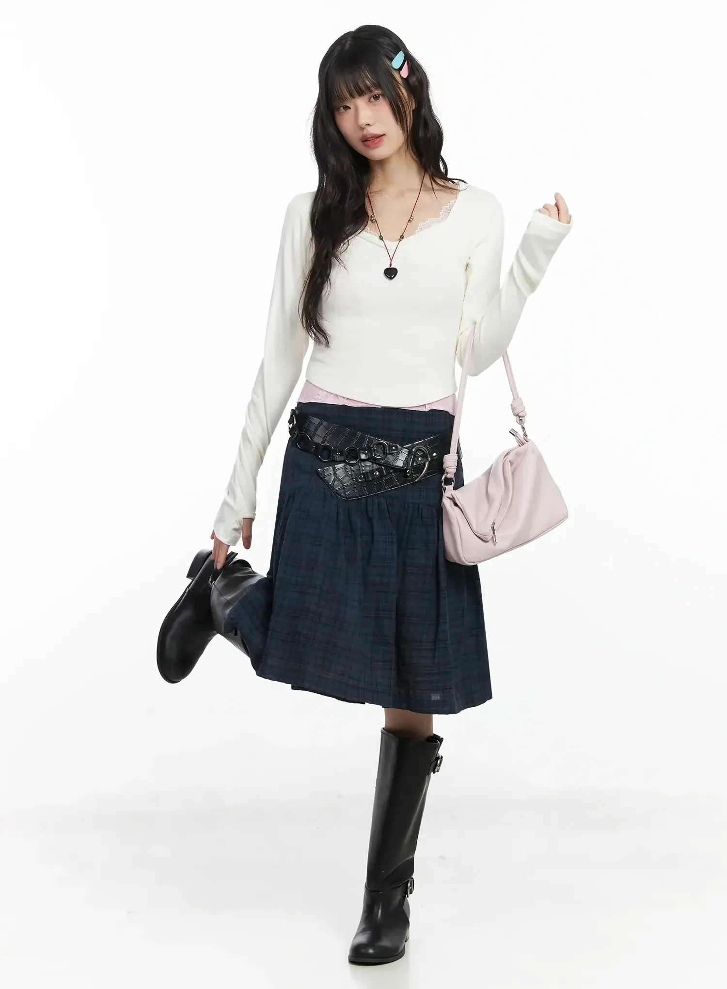 Croc-Embossed Wide Belt F516 - Image 4