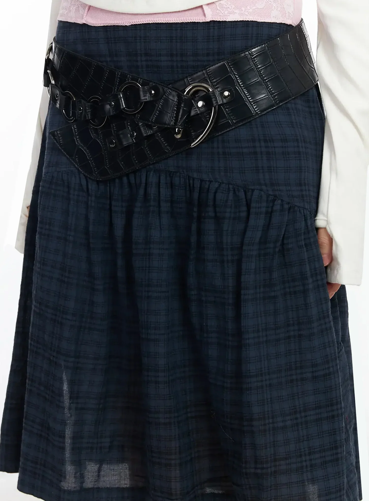 Croc-Embossed Wide Belt F516 - Image 5