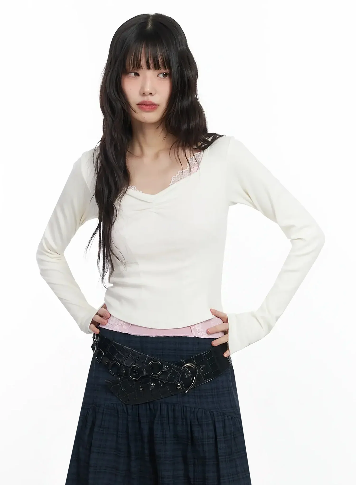 Croc-Embossed Wide Belt F516 - Image 7
