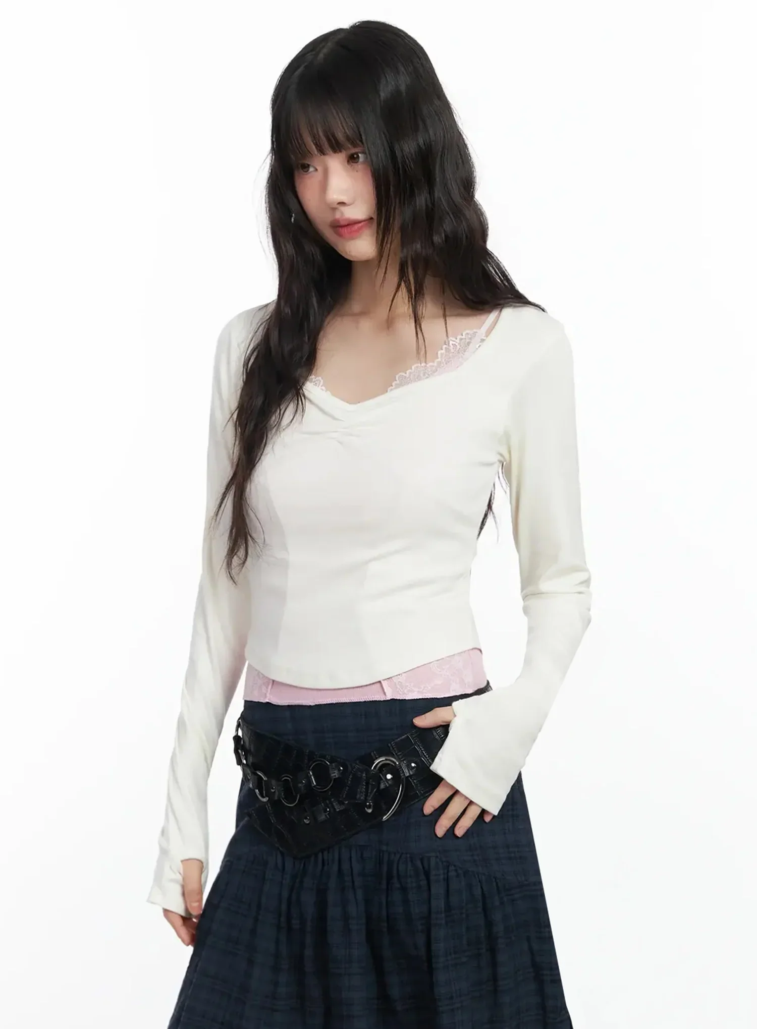 Croc-Embossed Wide Belt F516 - Image 8
