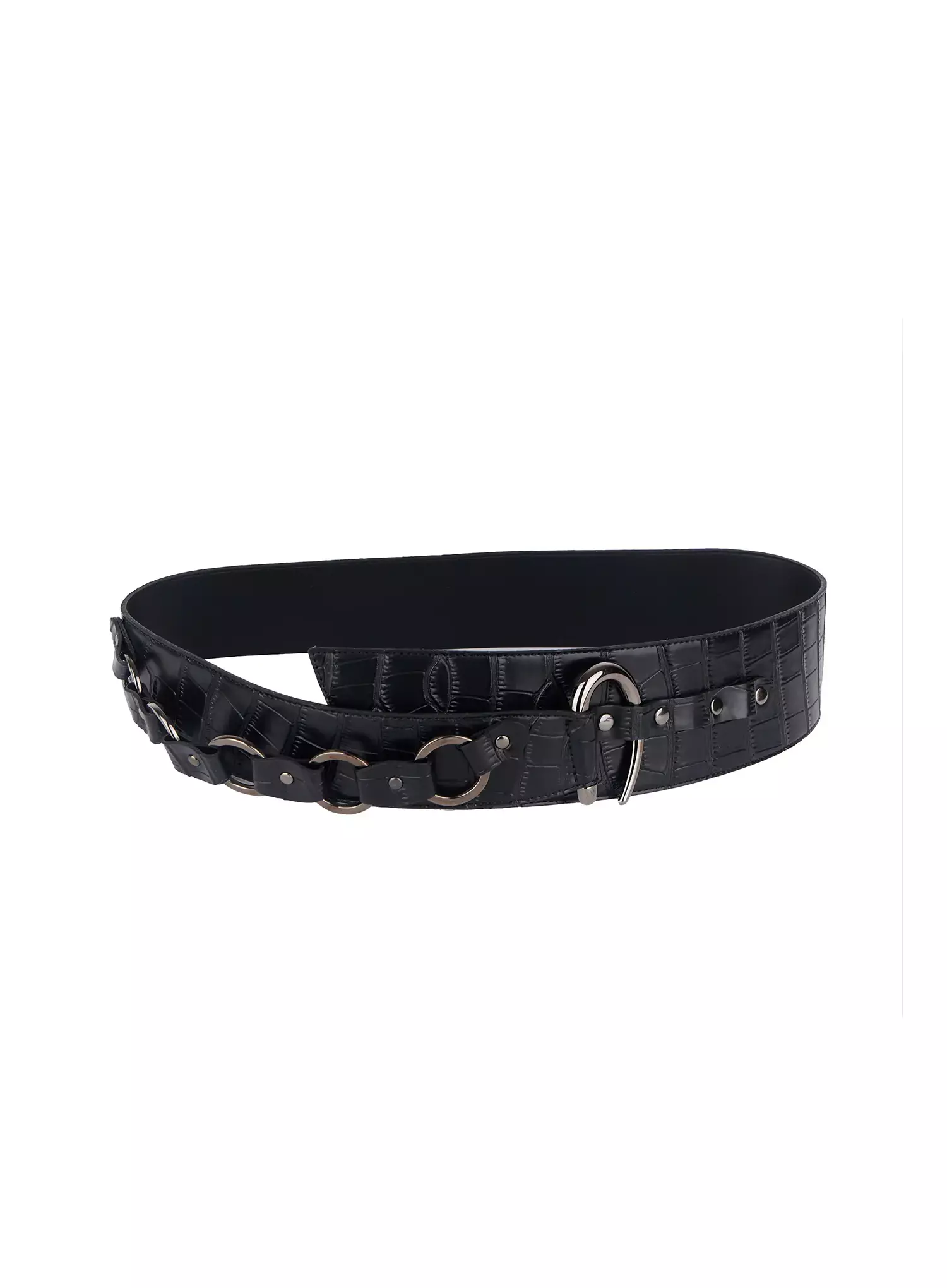 Croc-Embossed Wide Belt F516 - Image 9