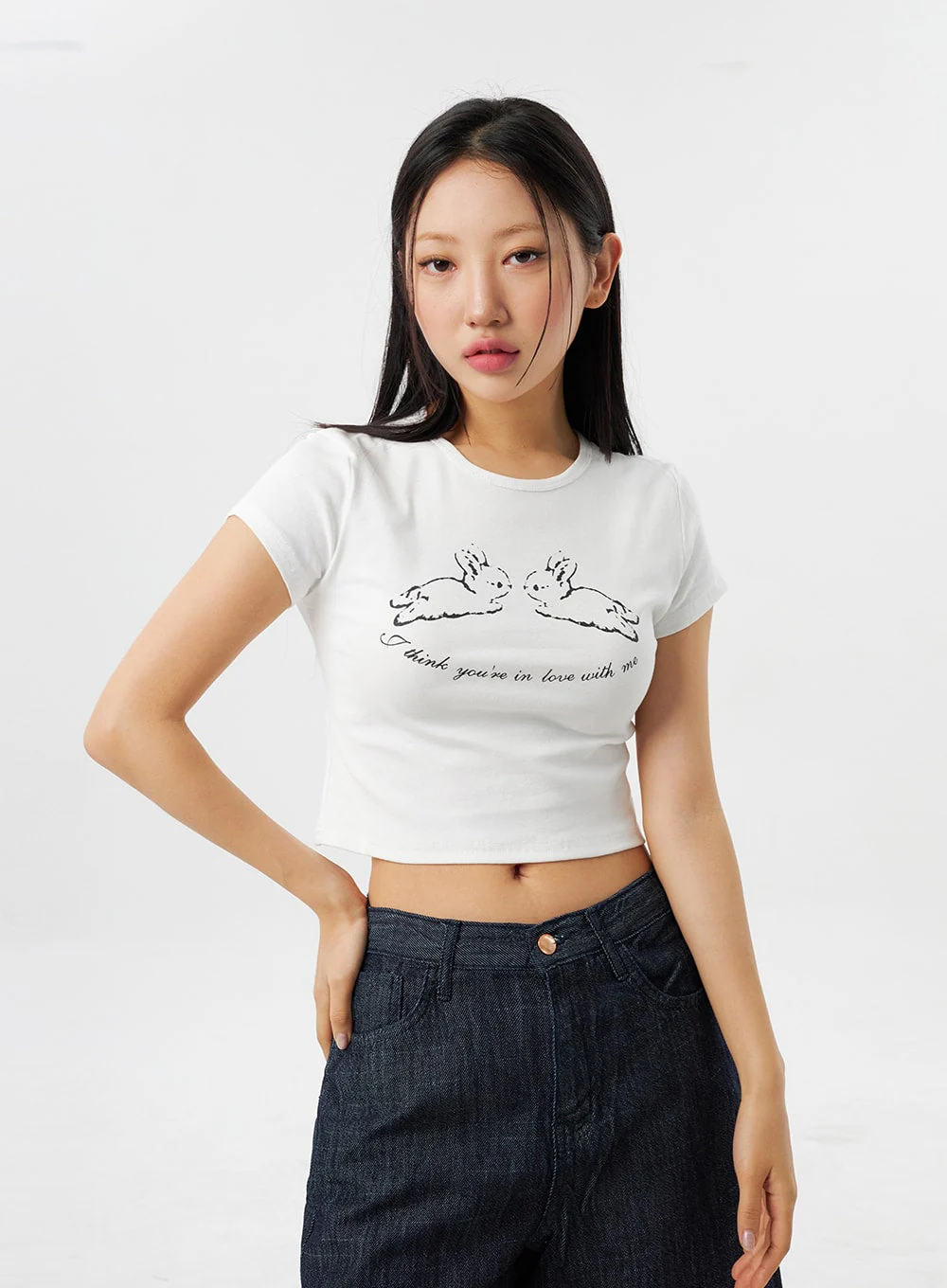 Cropped Bunny Tee CY315 - Image 5