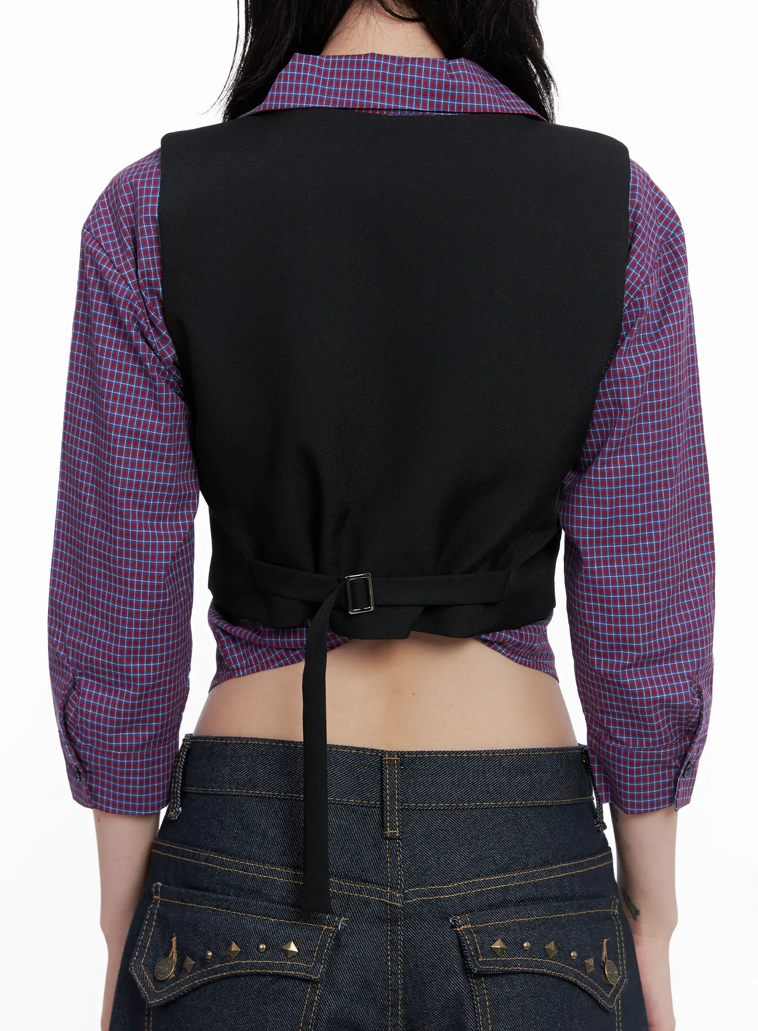 Cropped Button-Up Vest CS512 - Image 6