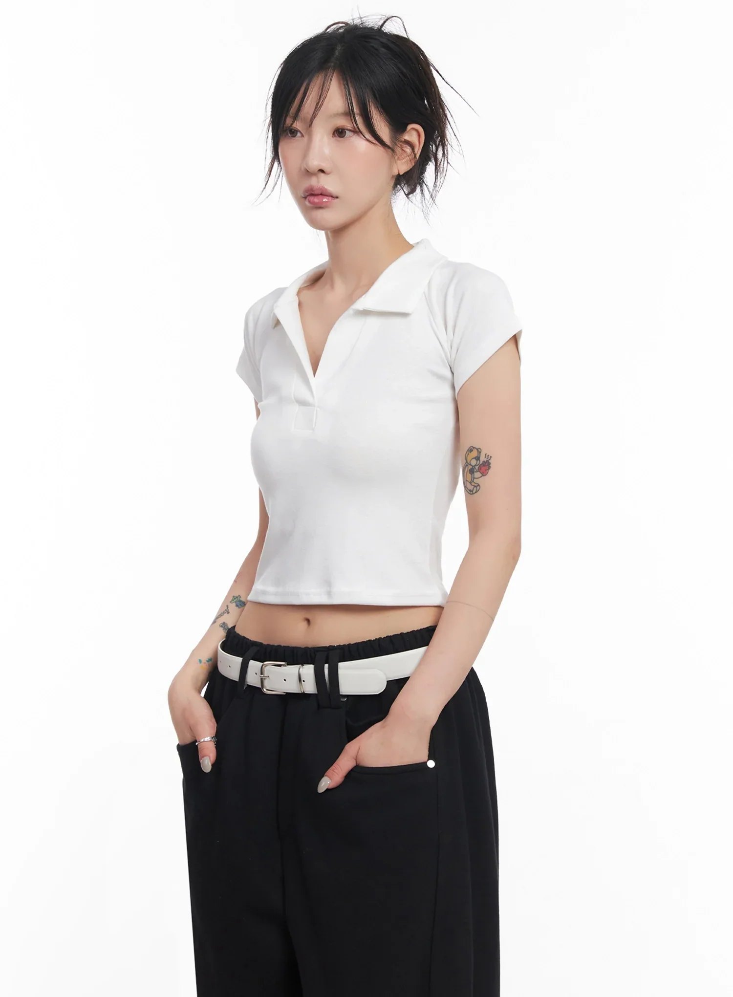 Cropped Collared Tee IC503 - Image 13