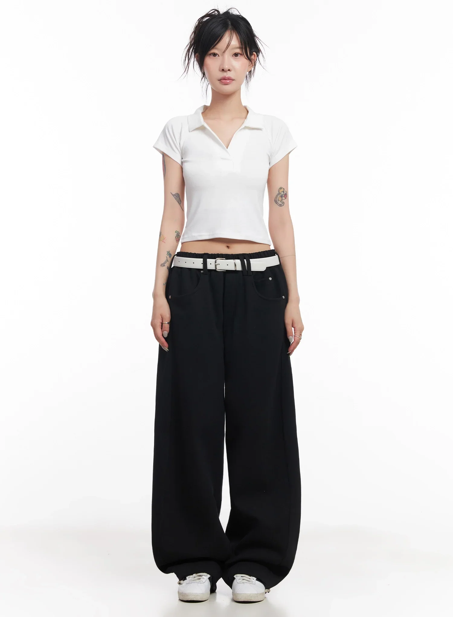 Cropped Collared Tee IC503 - Image 4