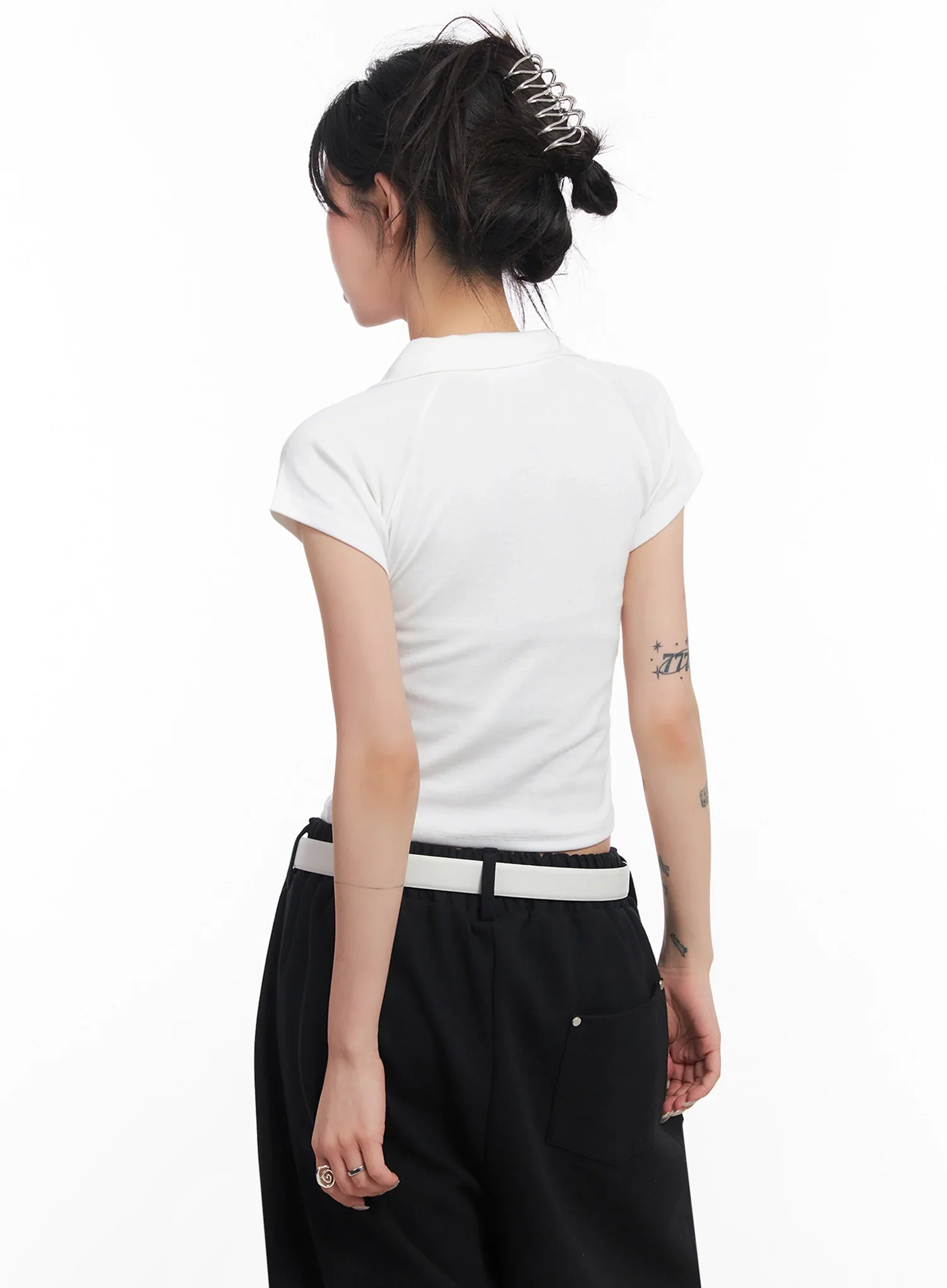 Cropped Collared Tee IC503 - Image 8