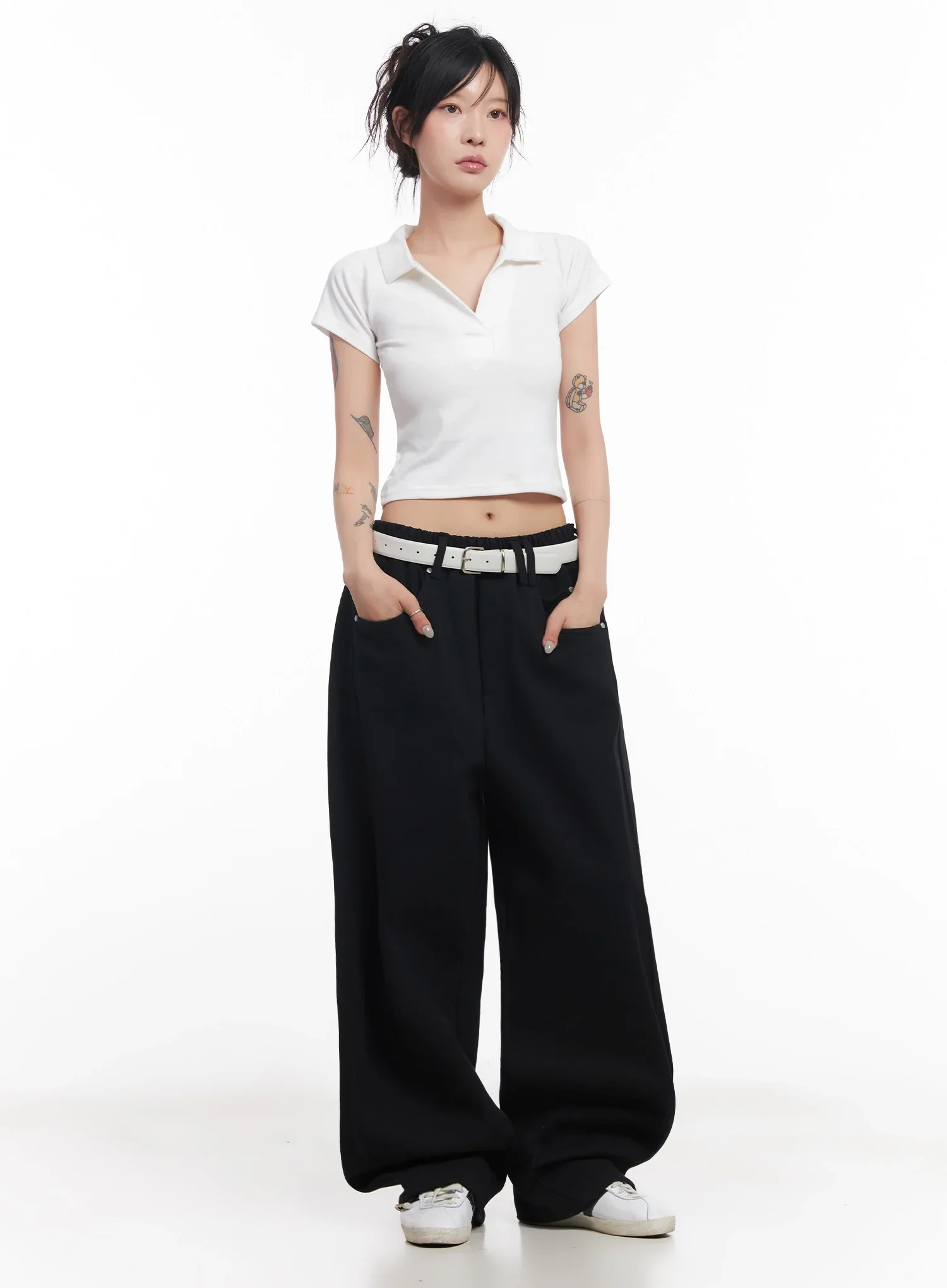 Cropped Collared Tee IC503 - Image 9