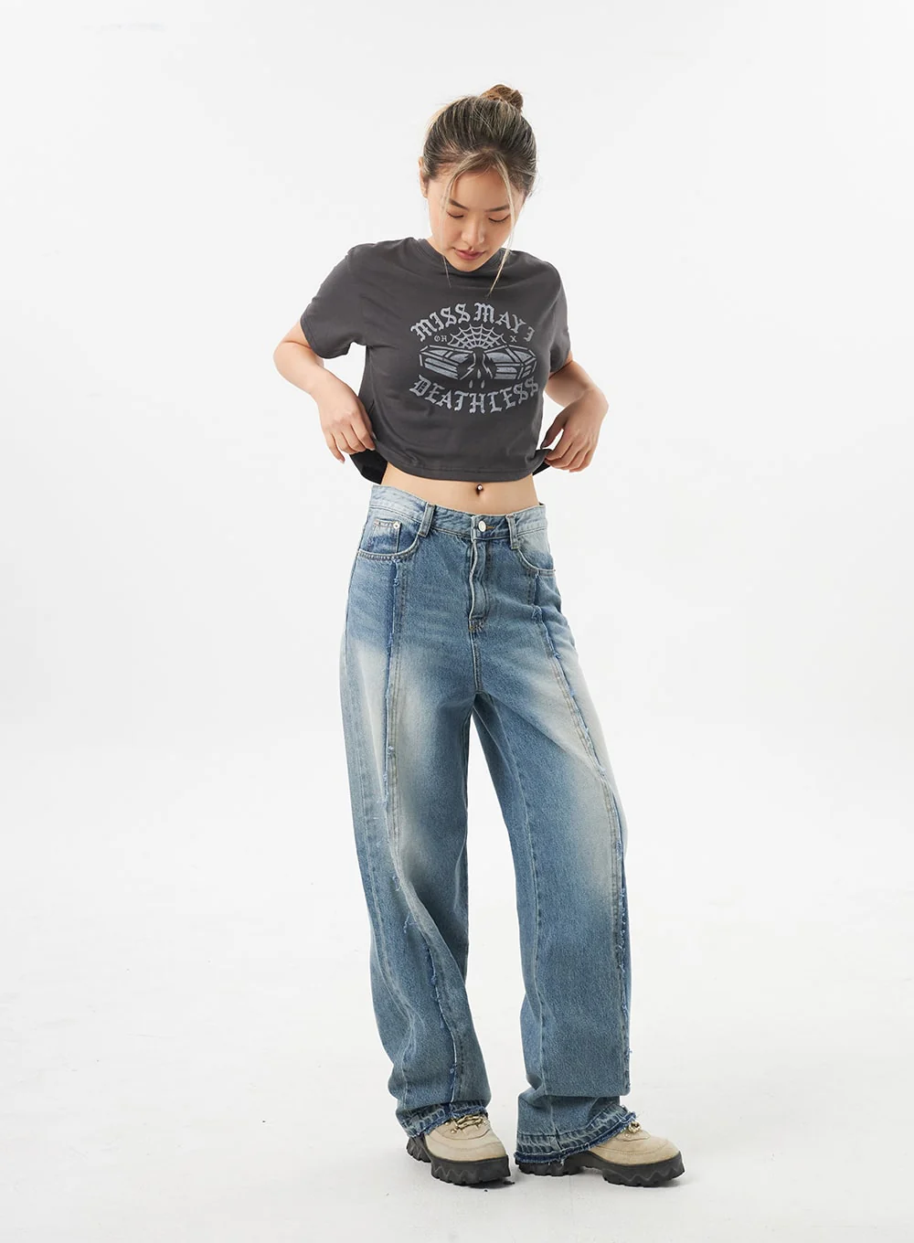 Cropped Crewneck Tee CU302 - Image 13