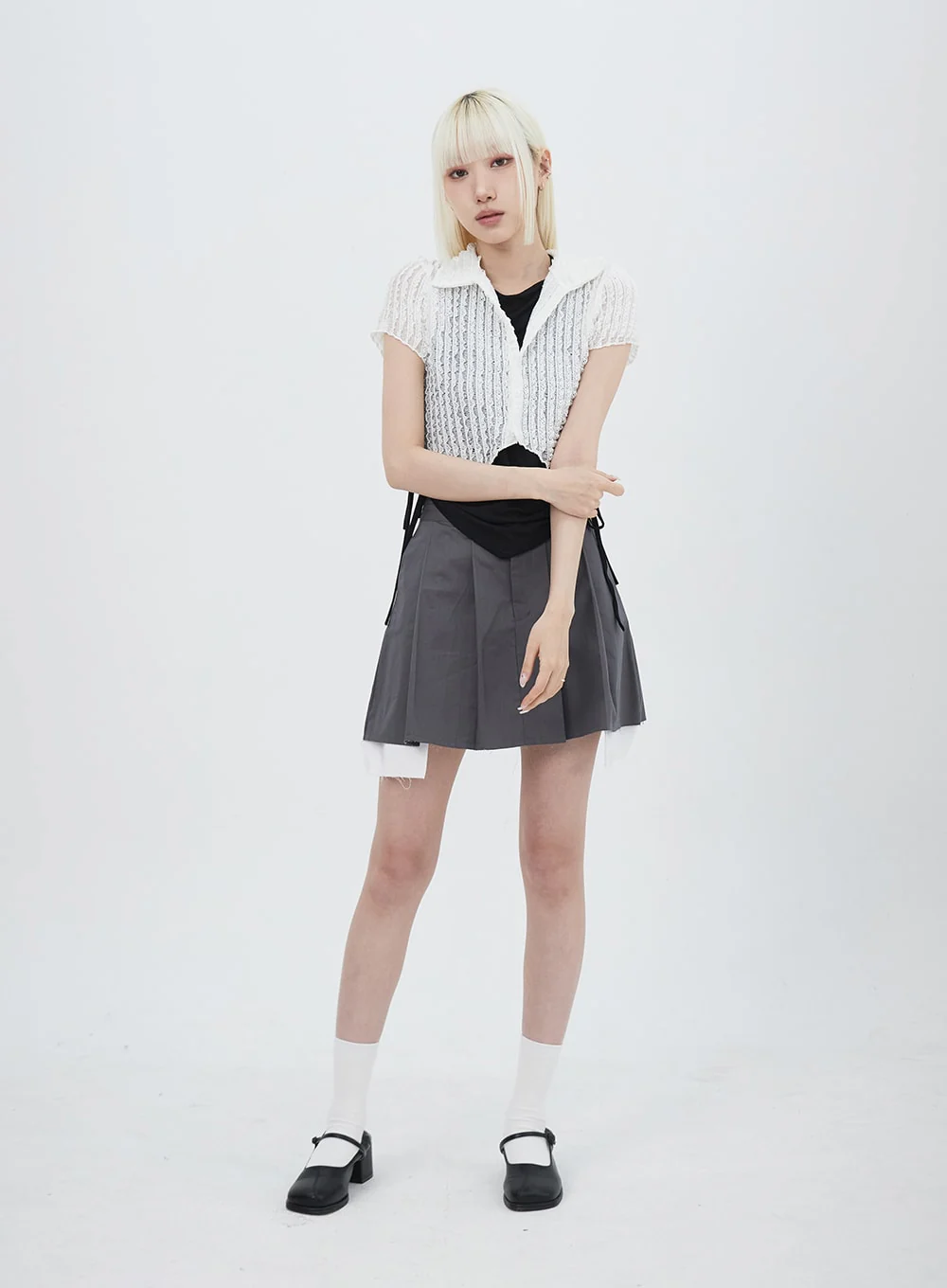 Cropped Mesh Top IU312 - Image 6