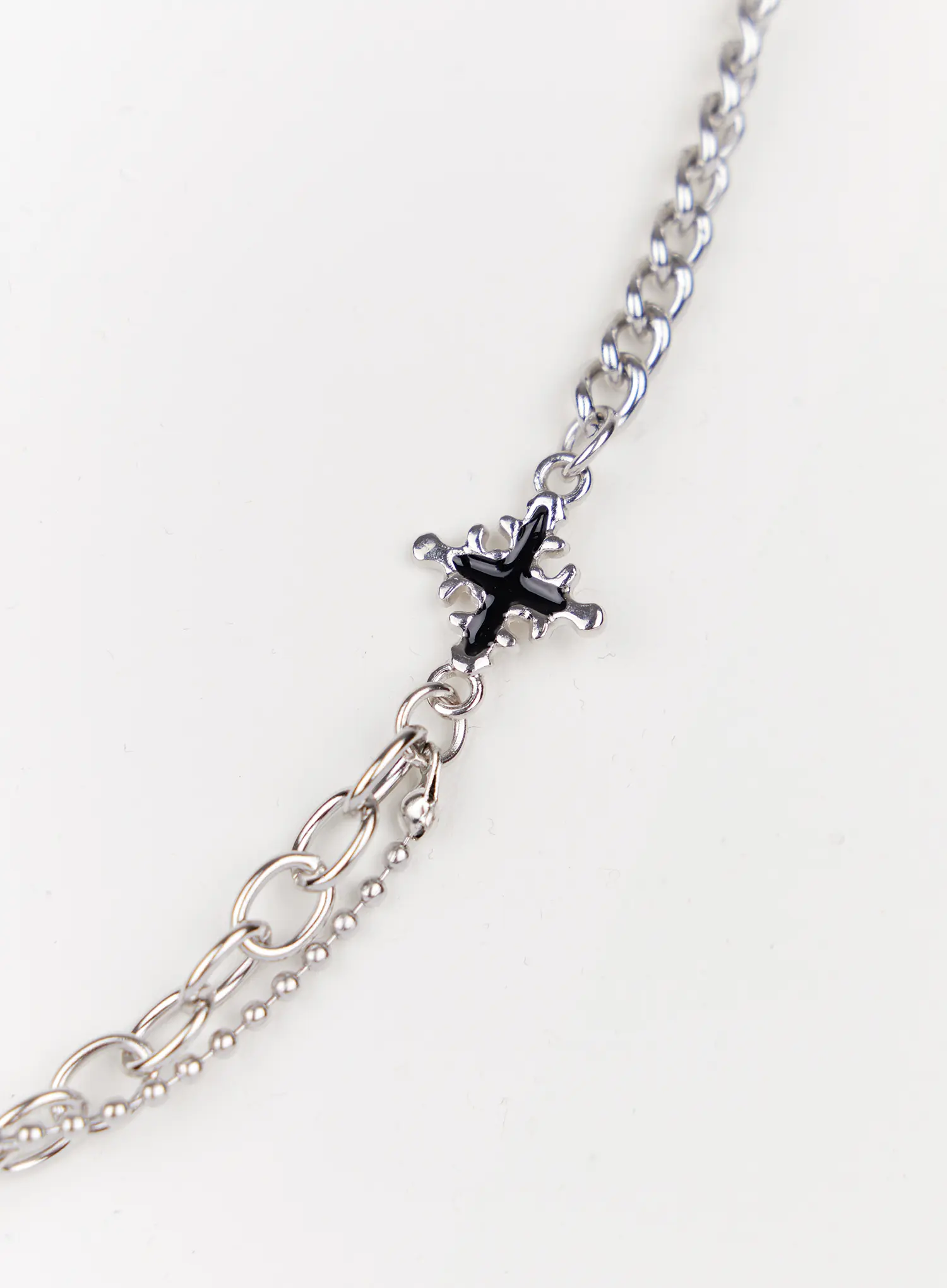 Cross Charm Dual Chain Necklace IO527 - Image 6