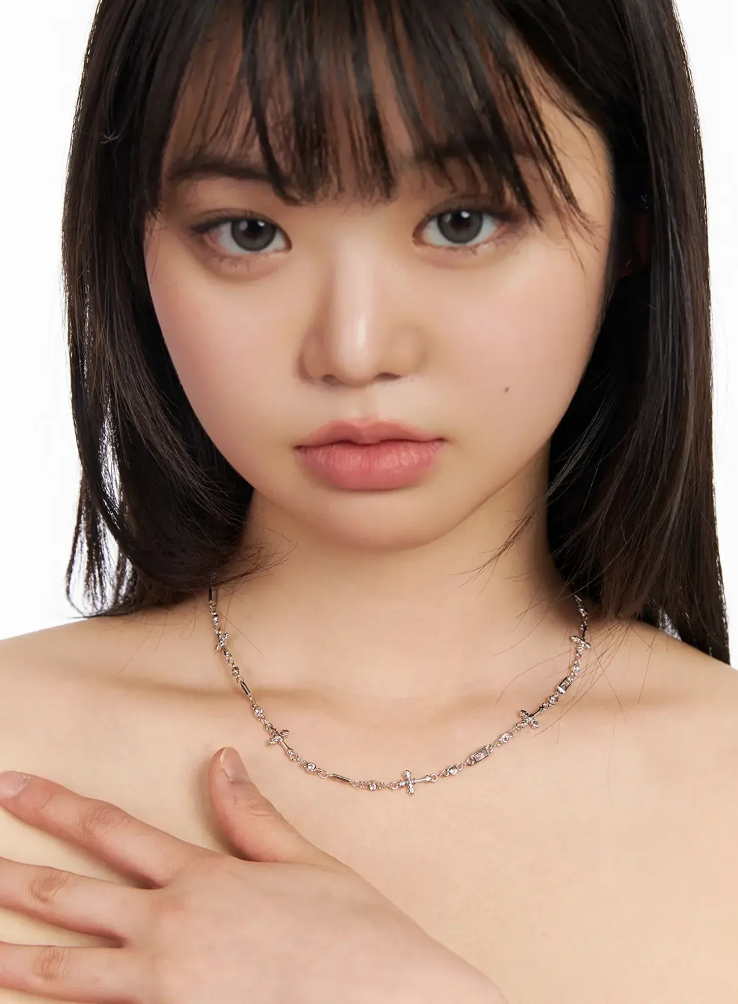 Cubic Cross Chain Necklace IM531 - Image 2