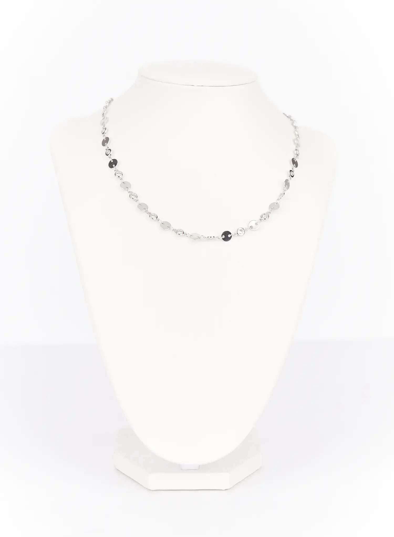 Cubic Disc Linked Necklace IM531 - Image 3