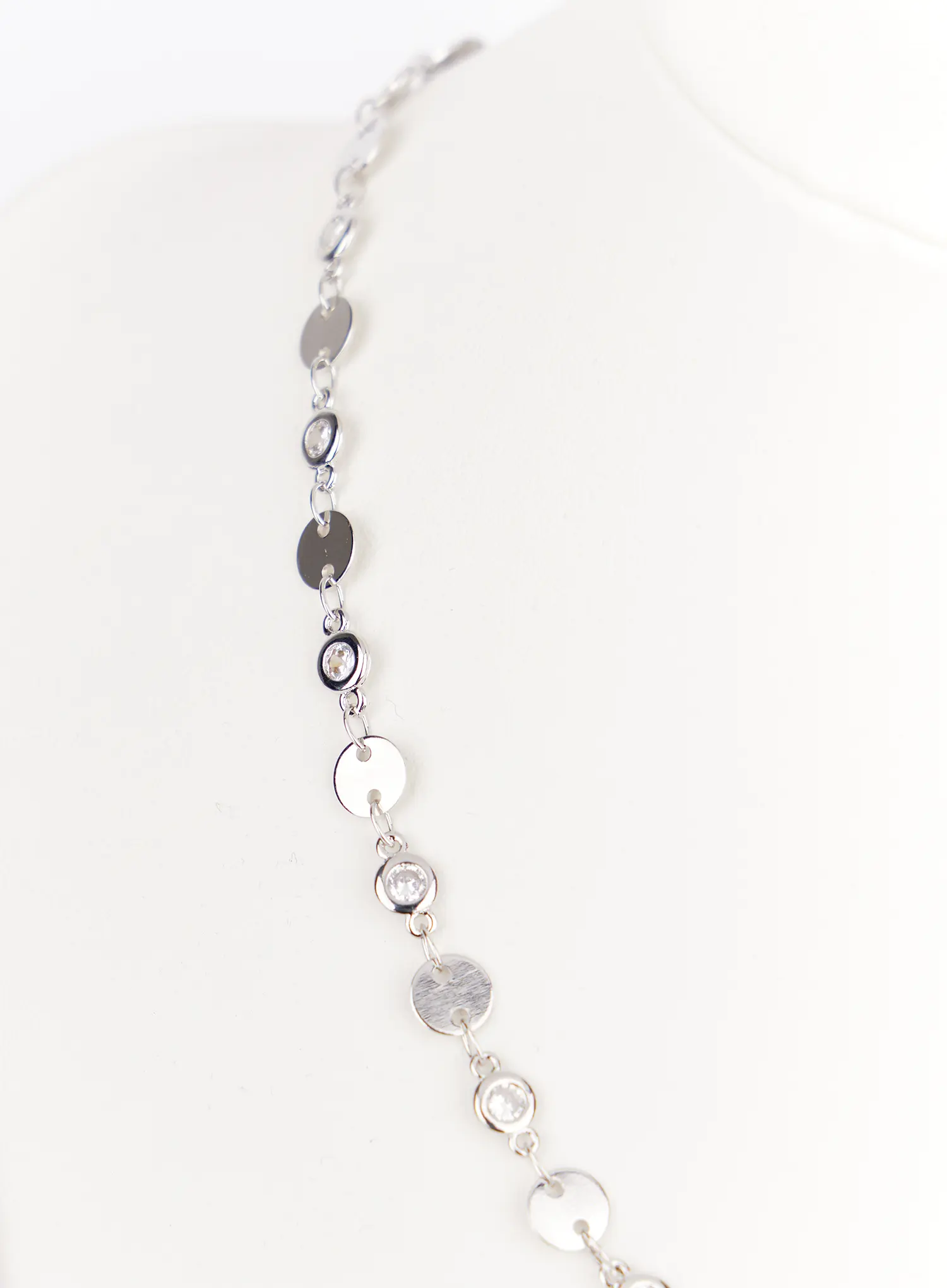 Cubic Disc Linked Necklace IM531 - Image 4