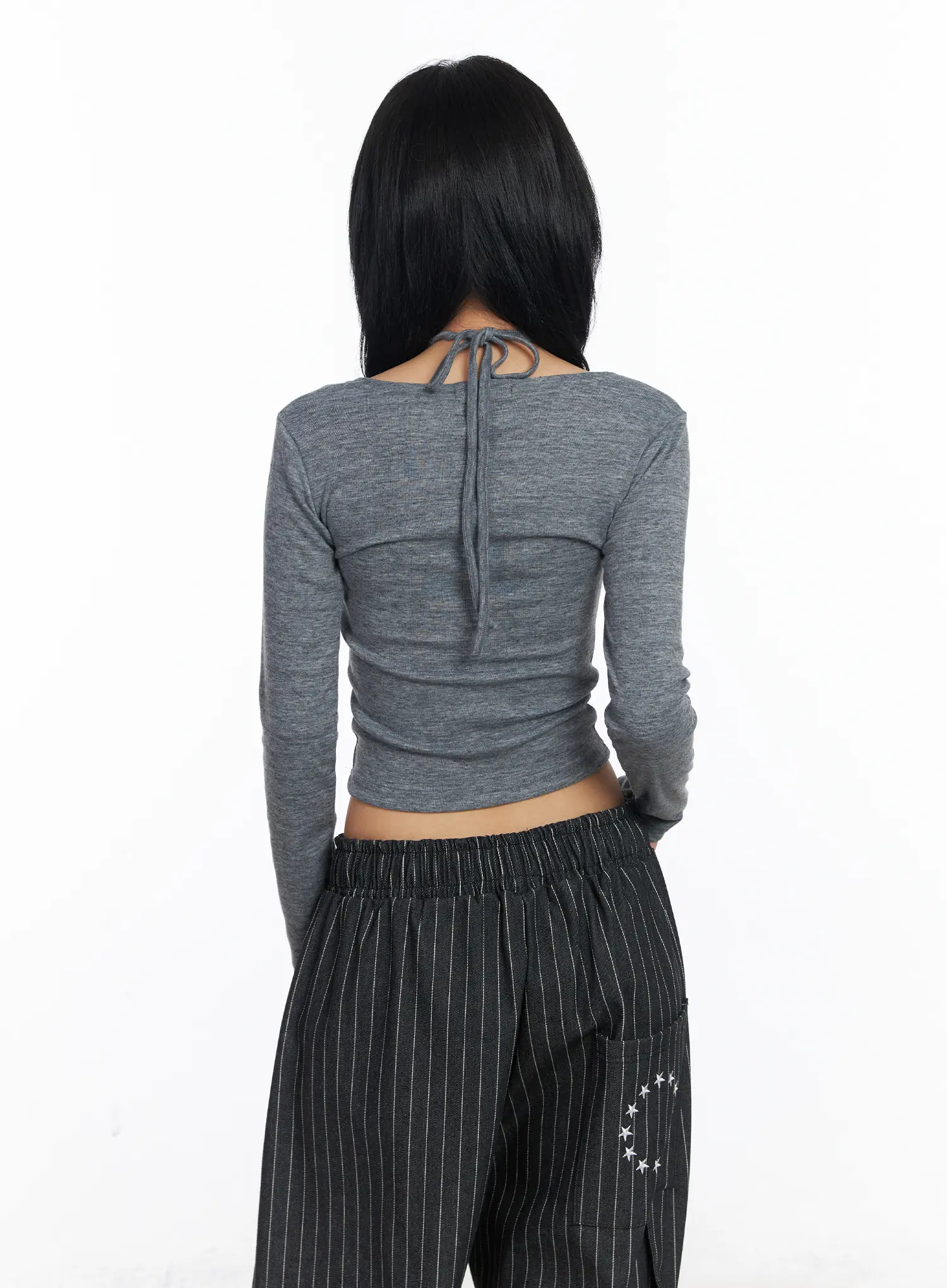 Cut-Out Halter Crop Top CJ523 - Image 8