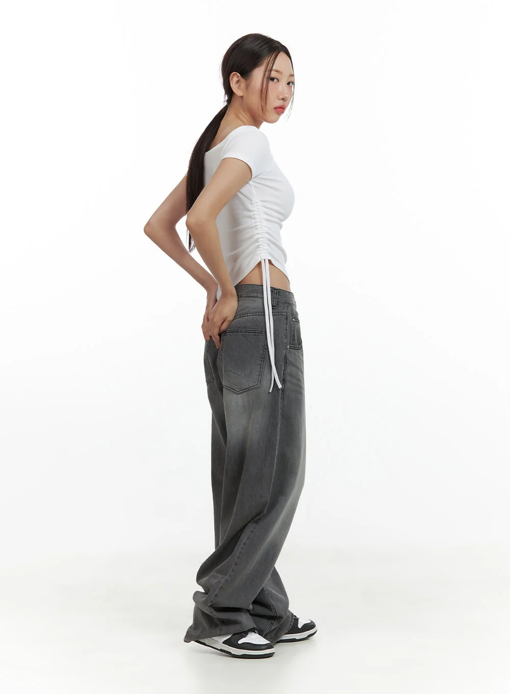 Cut Out Shirred Crop Tee CU420 - Image 3