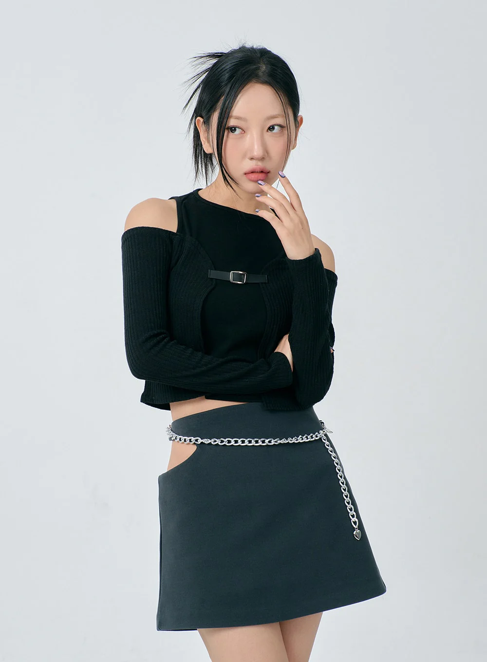 Cut Out Side Mini Skirt BD23 - Image 10