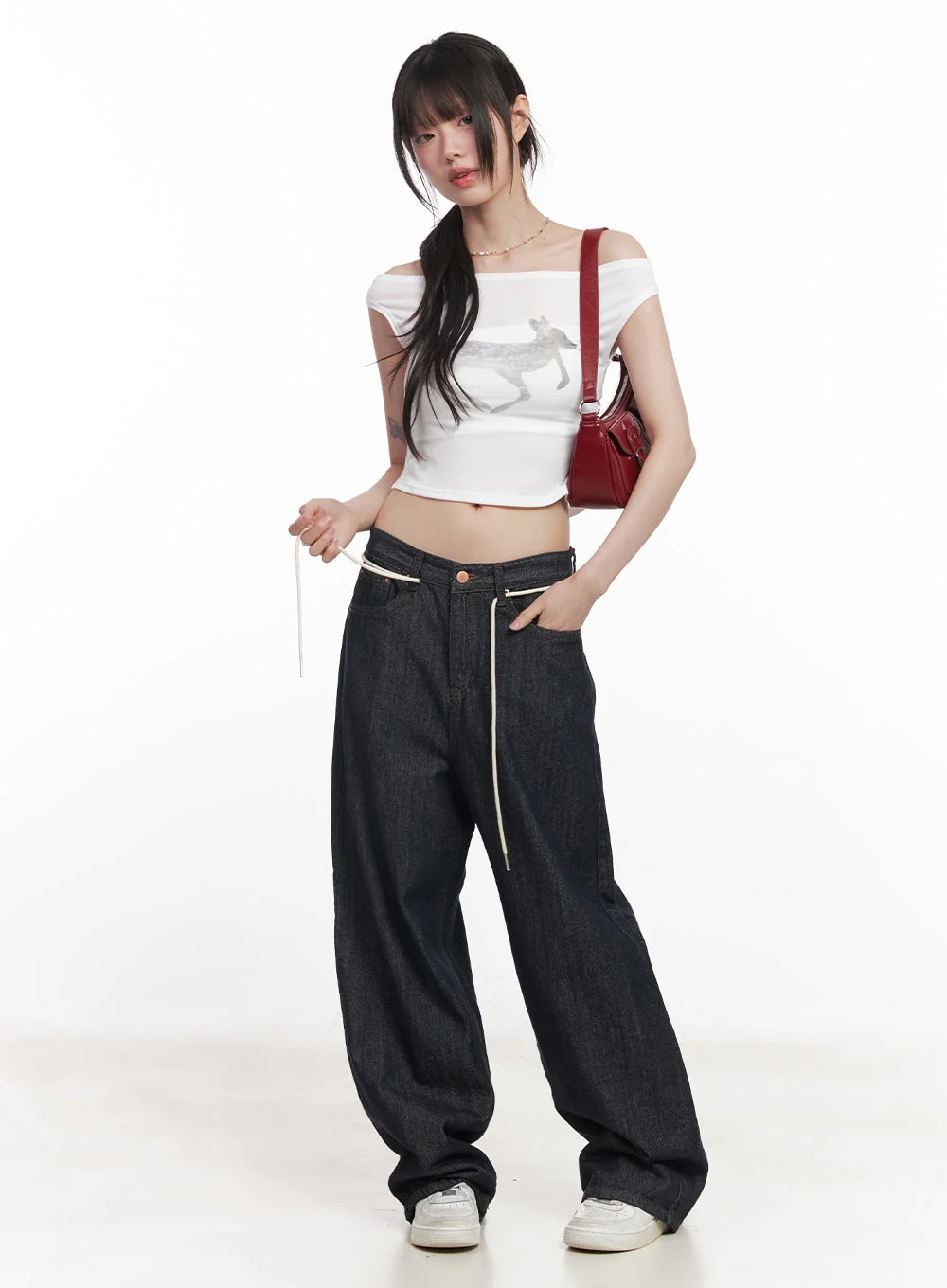 Cute Animal-Print Graphic Off-Shoulder Crop Top CY521 - Image 18