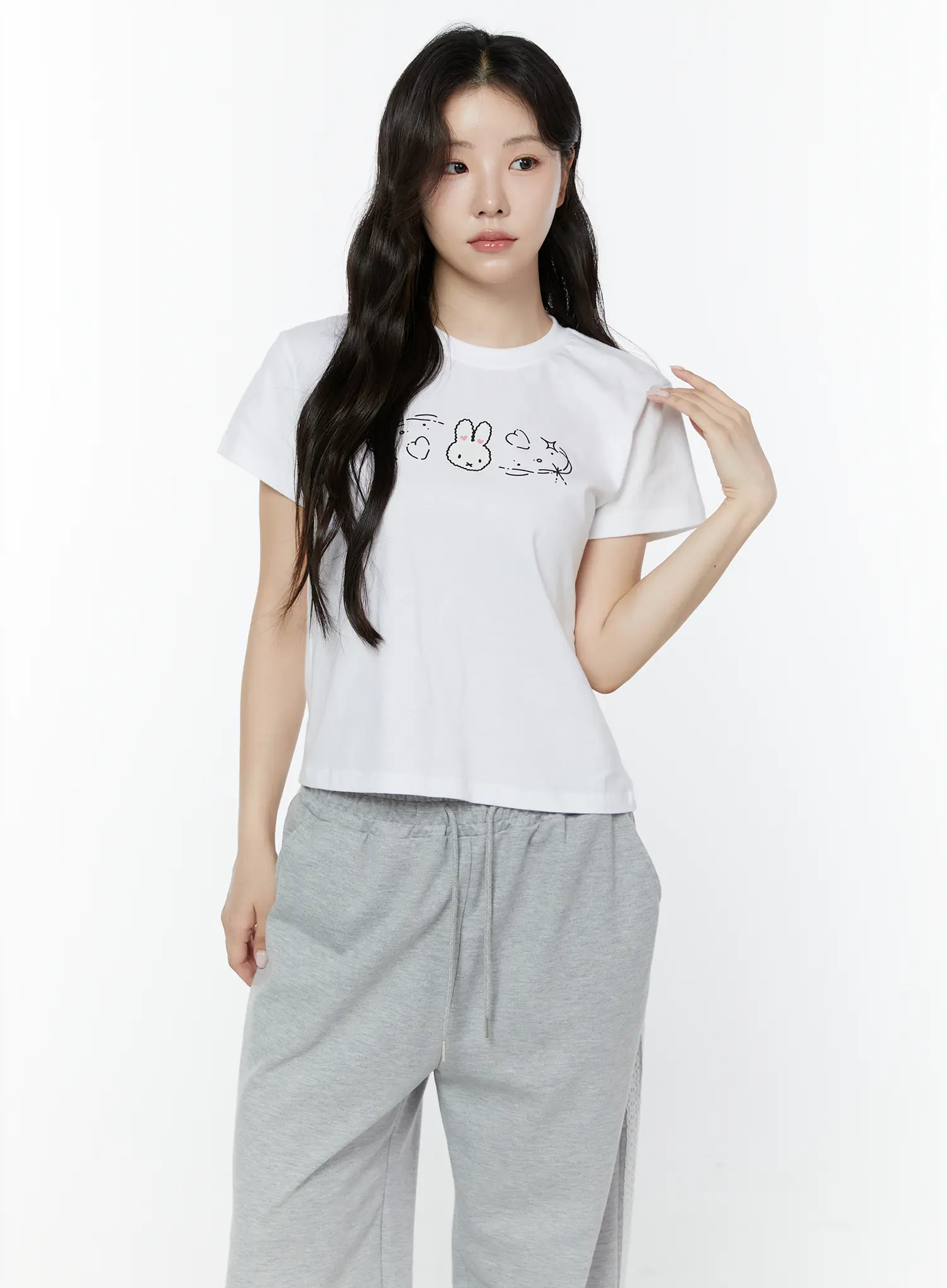 Cute Bunny Graphic Tee IY507 - Image 7