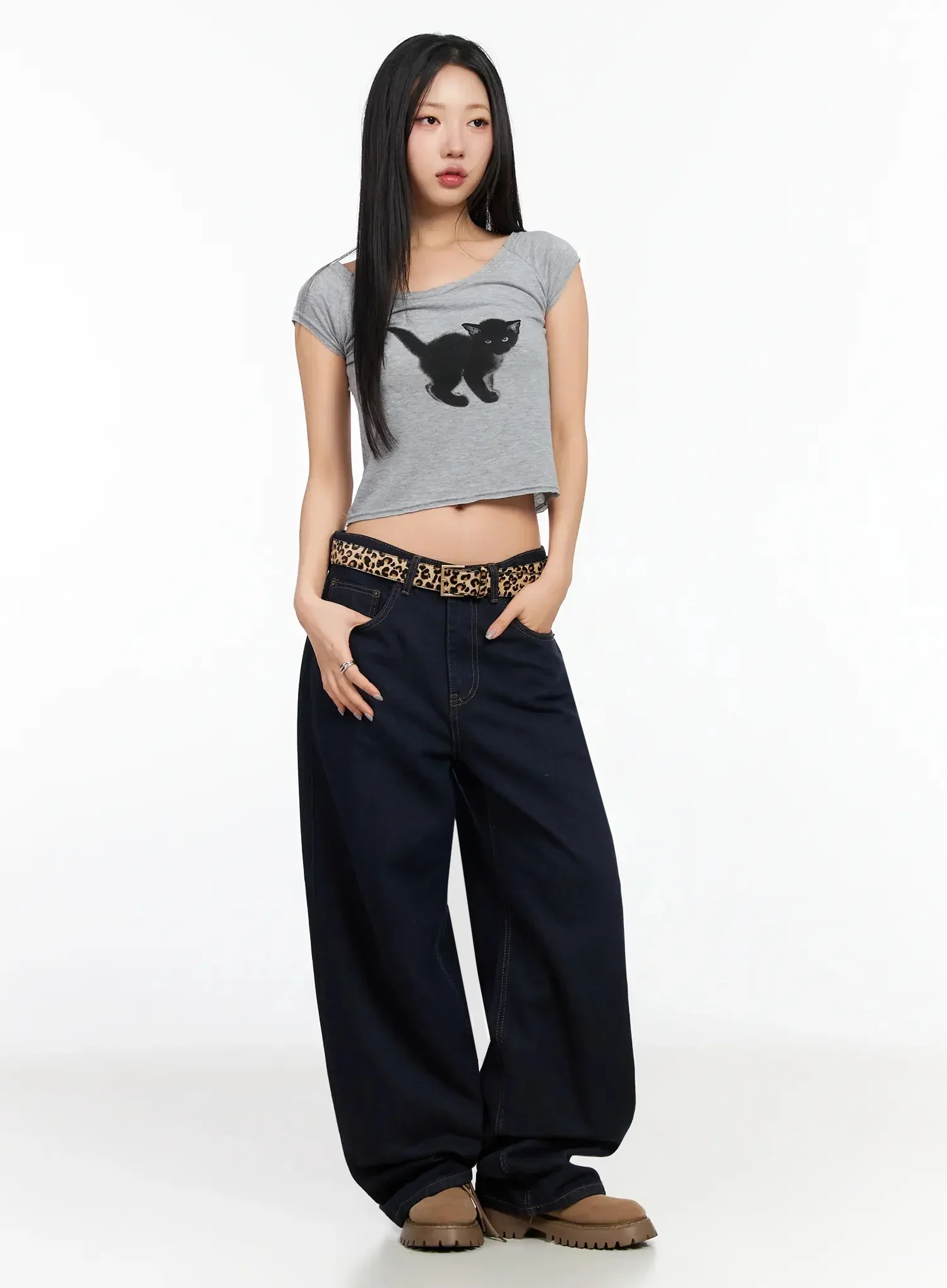 Cute Graphic Boat Neck T-Shirt CA513 - Image 4